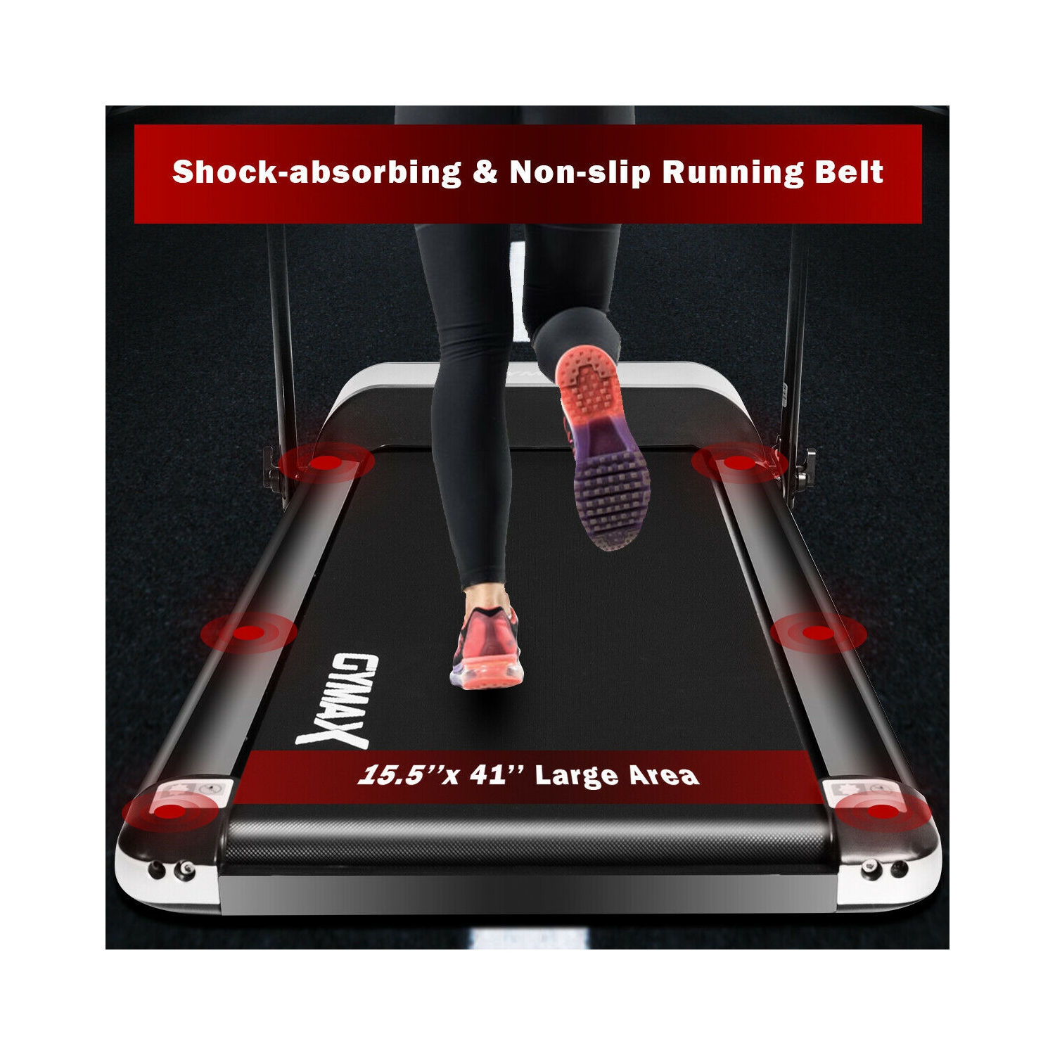 Tapis roulant pliant électrique ultra-mince de 450W Gymax