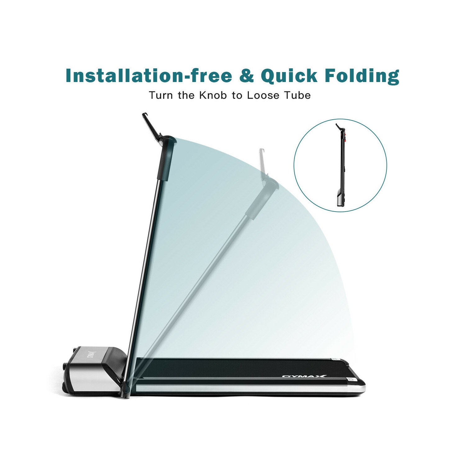 Tapis roulant pliant électrique ultra-mince de 450W Gymax