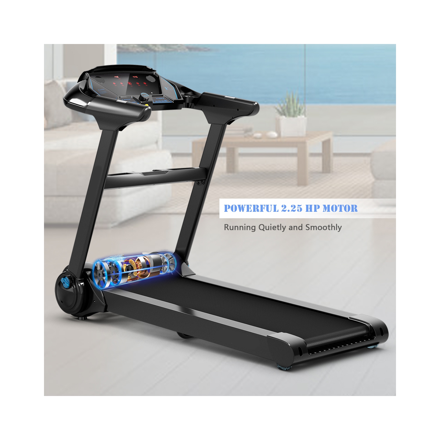 Gymax 2.25HP Folding Fitness Treadmill with LED Display