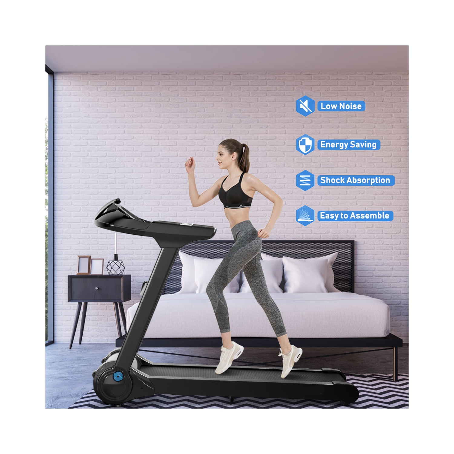 Gymax 2.25HP Folding Fitness Treadmill with LED Display