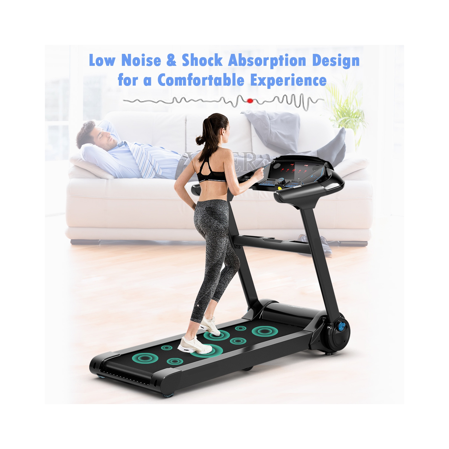Gymax 2.25HP Folding Fitness Treadmill with LED Display