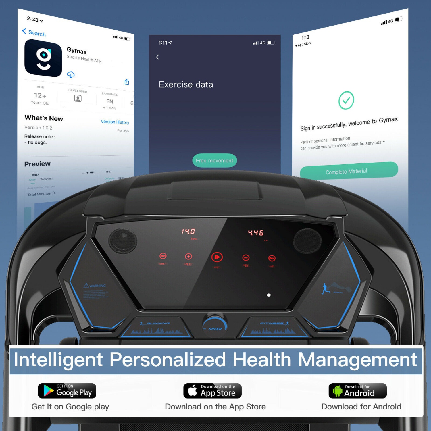 Gymax 2.25HP Folding Fitness Treadmill with LED Display