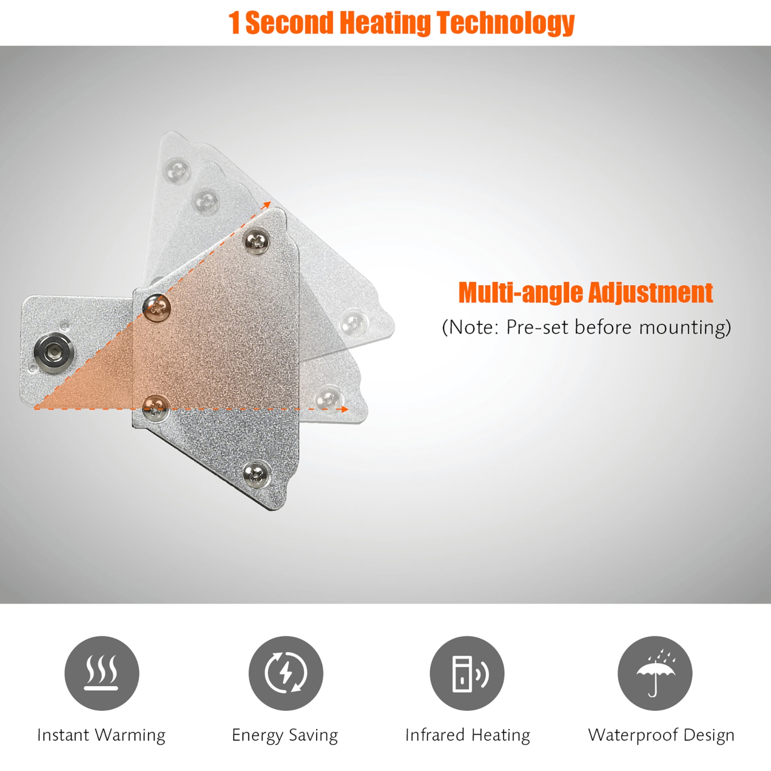 Costway 1500W Infrared Patio Heater w/ Remote Control & 24H Timer for Indoor Outdoor