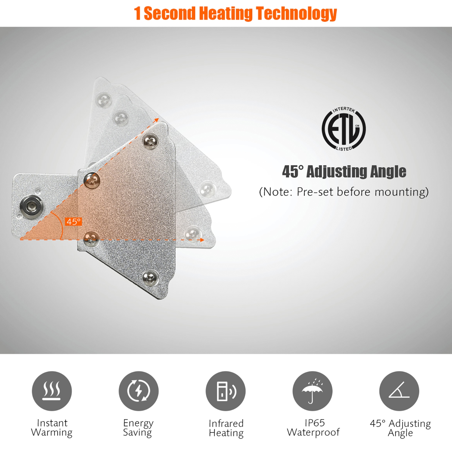 Costway 1500W Infrared Patio Heater w/ Remote Control & 24H Timer for Indoor Outdoor