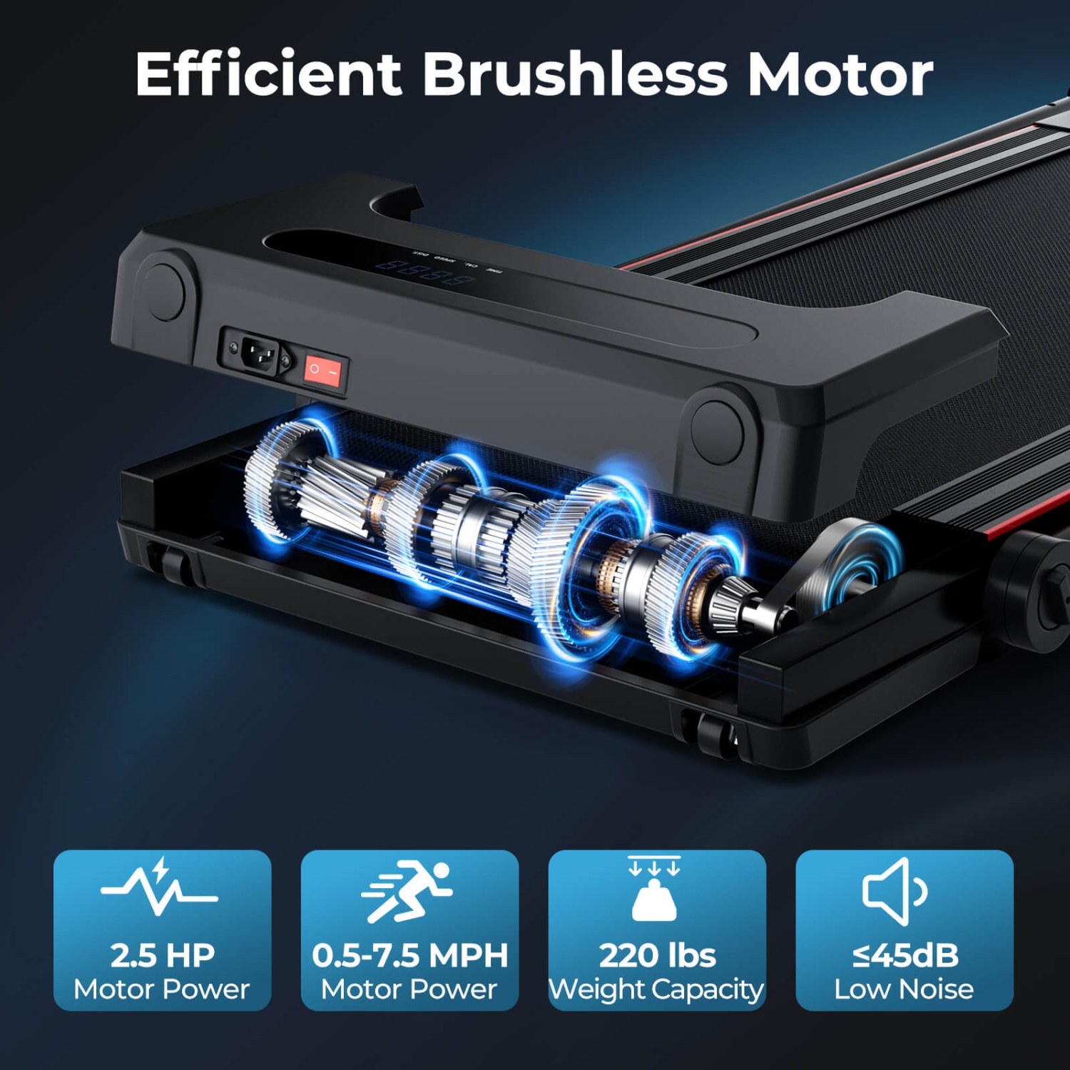 Tapis roulant pliable 3-en-1 de Goplus avec télécommande de poste de travail de bureau amovible, noir