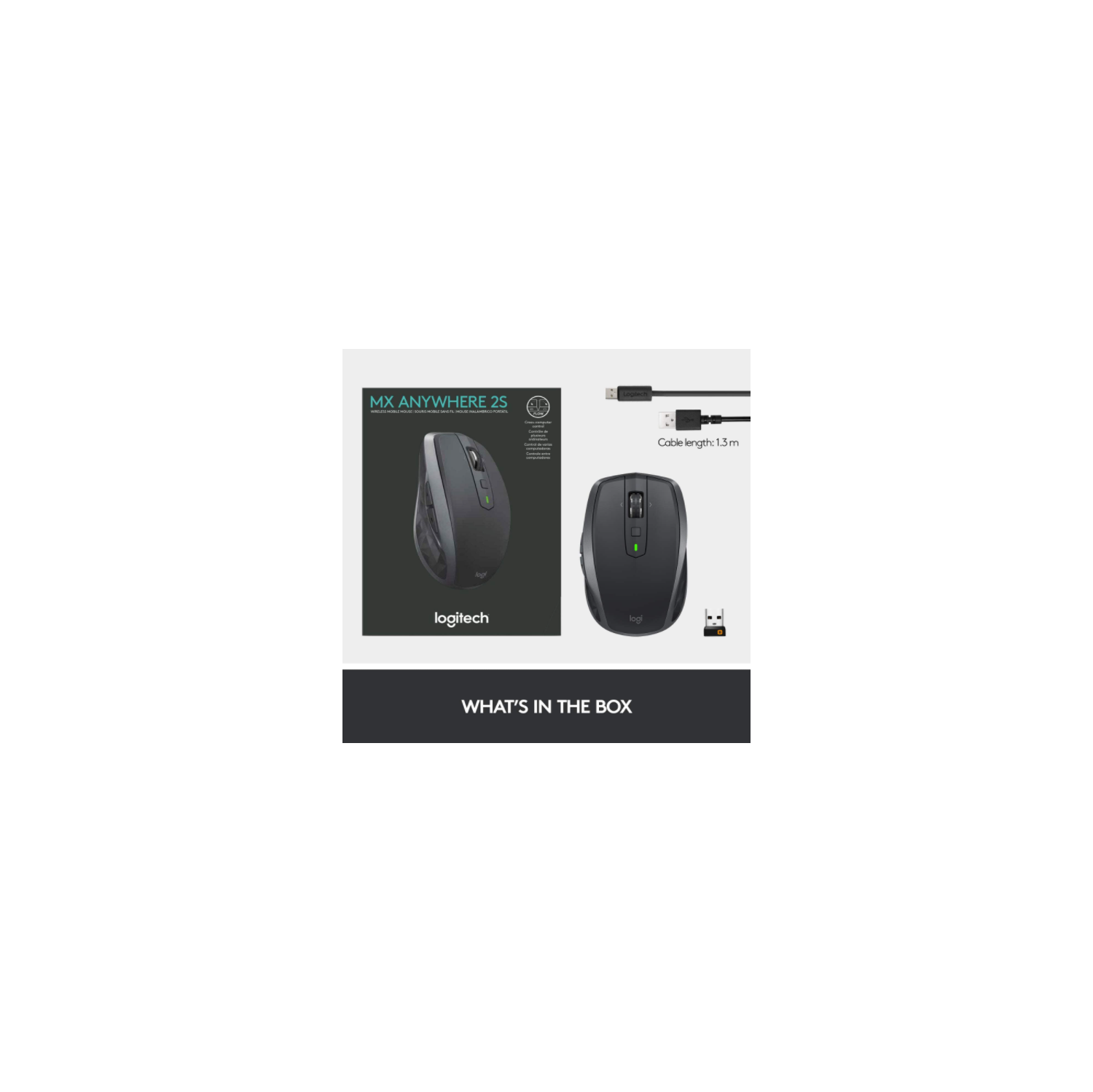Logitech® MX Anywhere 2S Wireless Mouse, Graphite