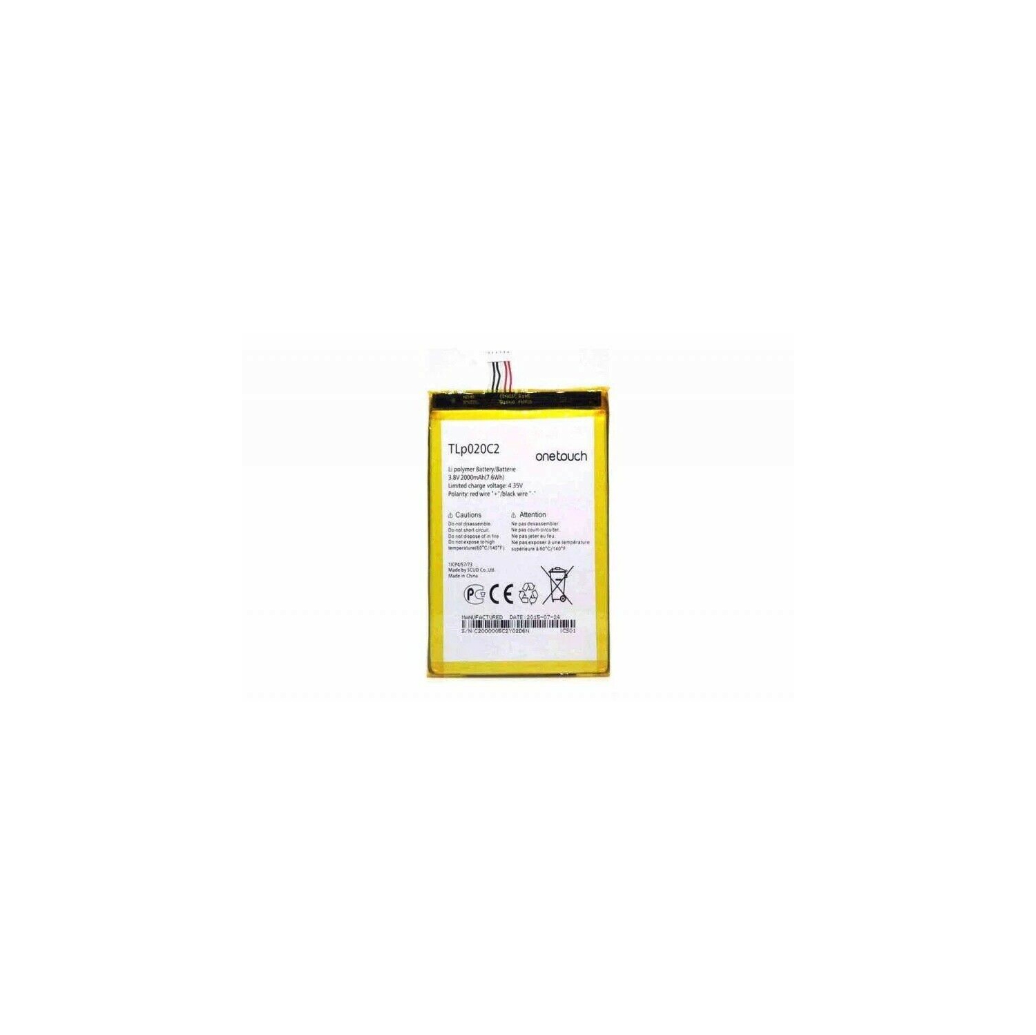 Replacement Battery for Alcatel One Touch Idol X 6040D TCL idol X S950, TLP020C2
