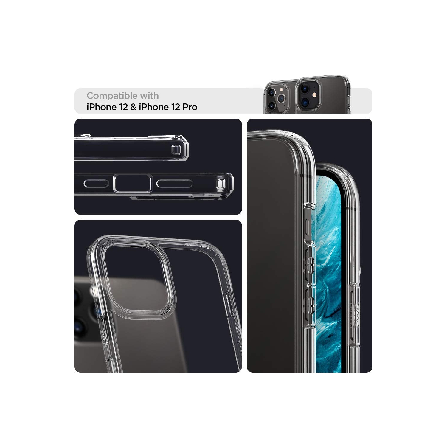 Étui protecteur mince Crystal Clear pour iPhone 12/iPhone 12 Pro