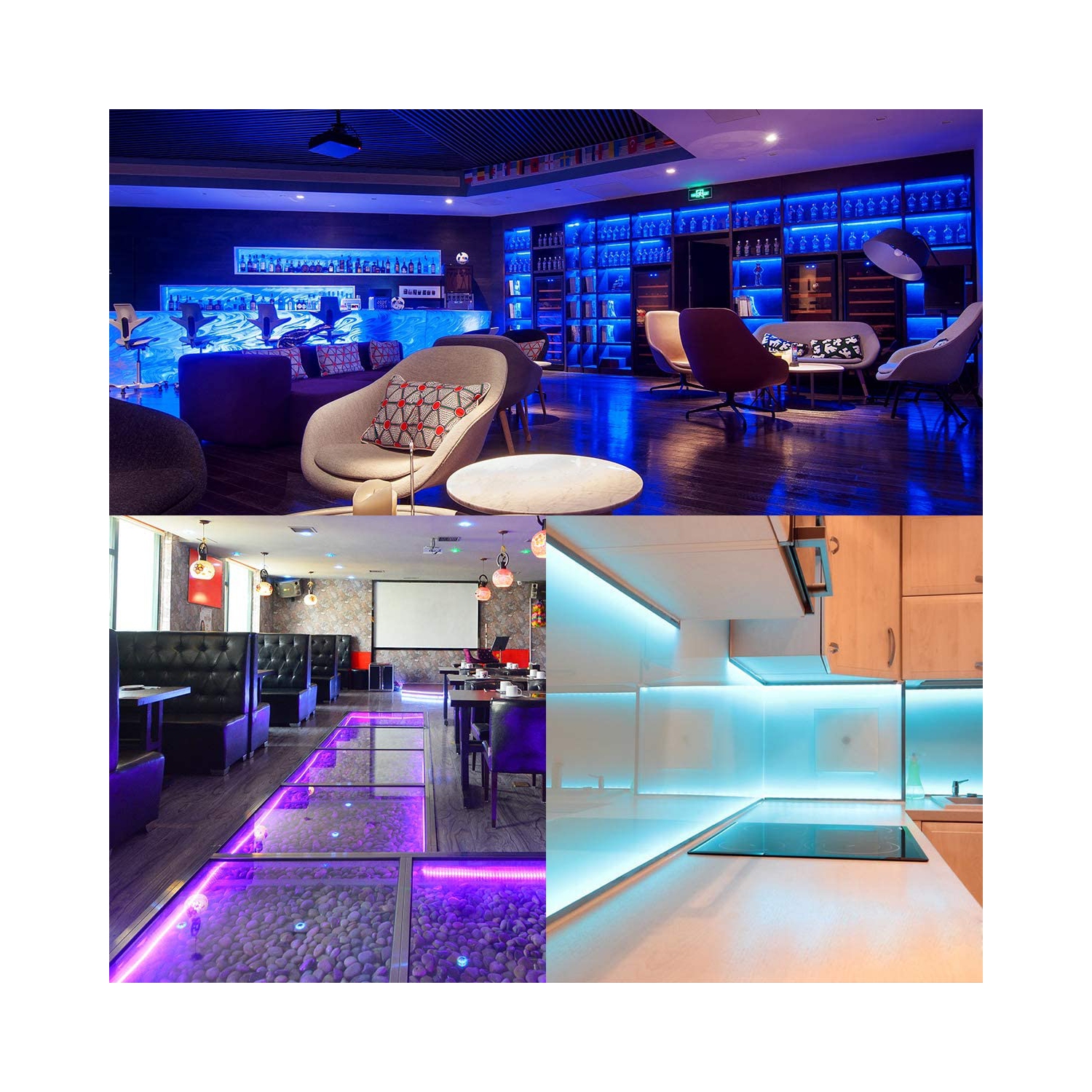 Smart Lighting 10m LED Strip Light Kit - 300 LEDs - 5050 RGB - Waterproof - Flexible Color Changing with 44 Keys IR Remote Controller & 12V Power