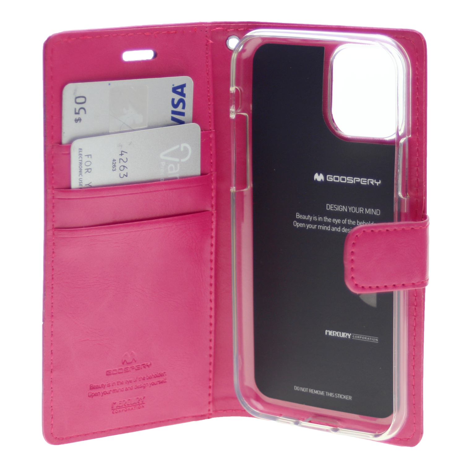 TopSave Goospery Bluemoon Diary Case For Iphone 12 Mini, Hot Pink