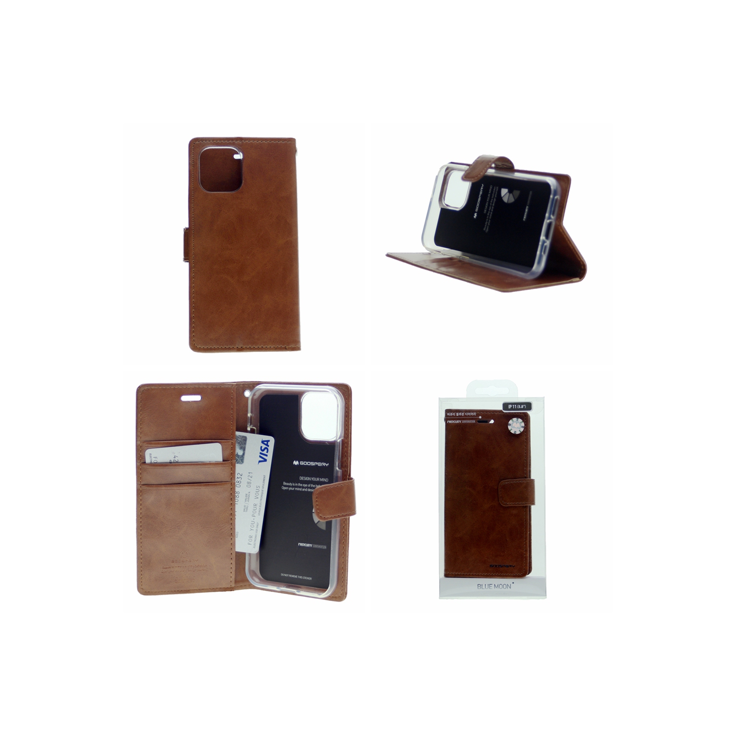 TopSave Goospery Bluemoon Diary Case For Iphone 12 Mini, Brown