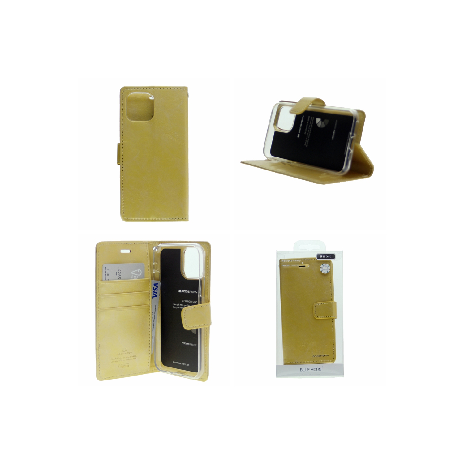 TopSave Goospery Bluemoon Diary Case For Iphone 12 Mini, Gold