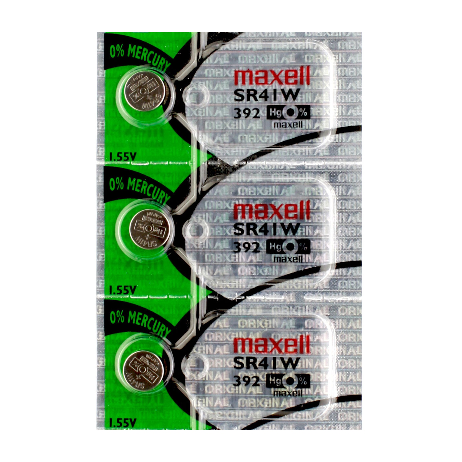 3 x Maxell 392 Watch Batteries, SR41W or 384 Battery