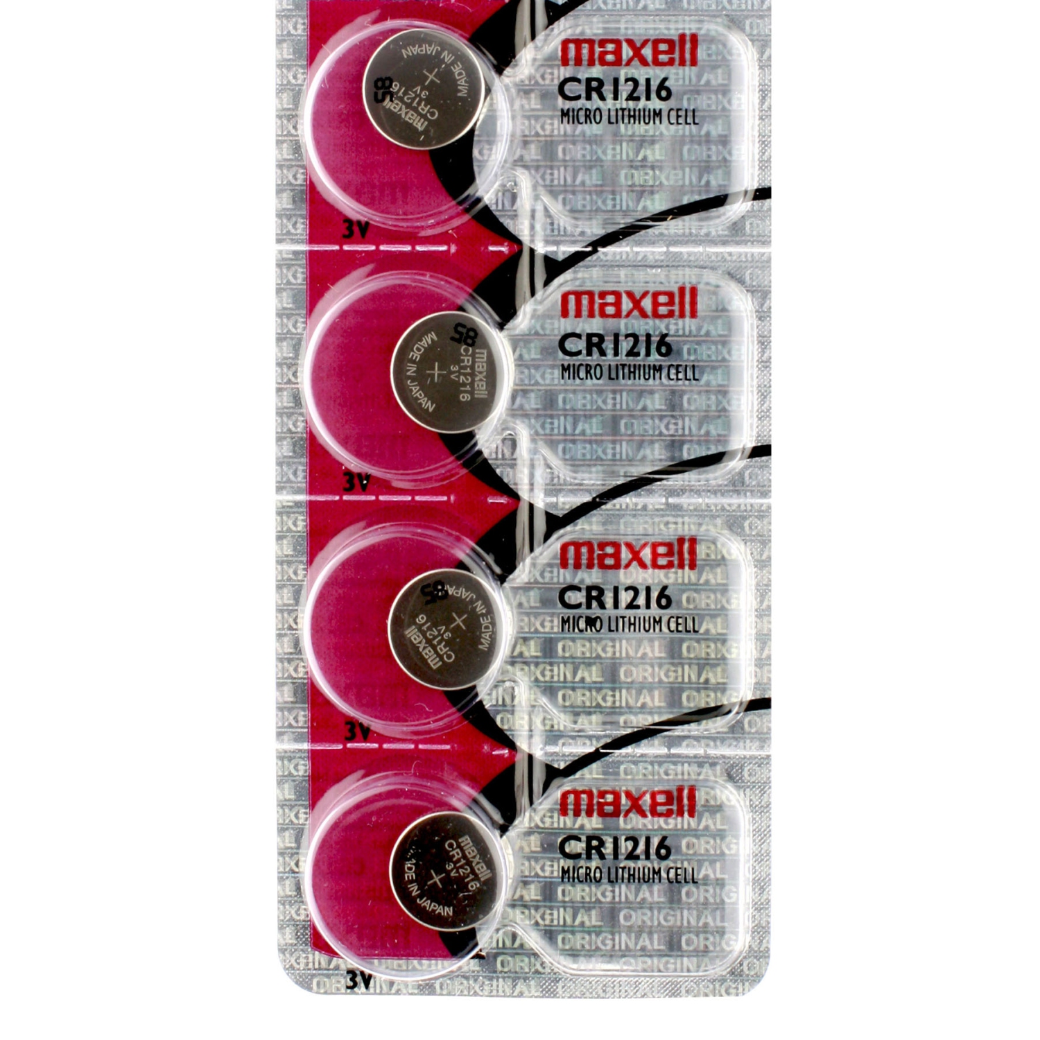 4 x Maxell CR1216 Batteries, Lithium Battery 1216