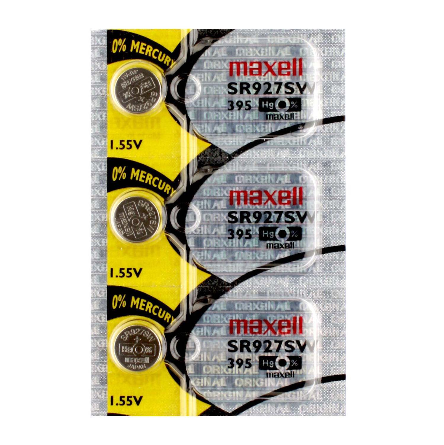 3 piles Maxell 395 pour montre, SR927SW ou 399 piles