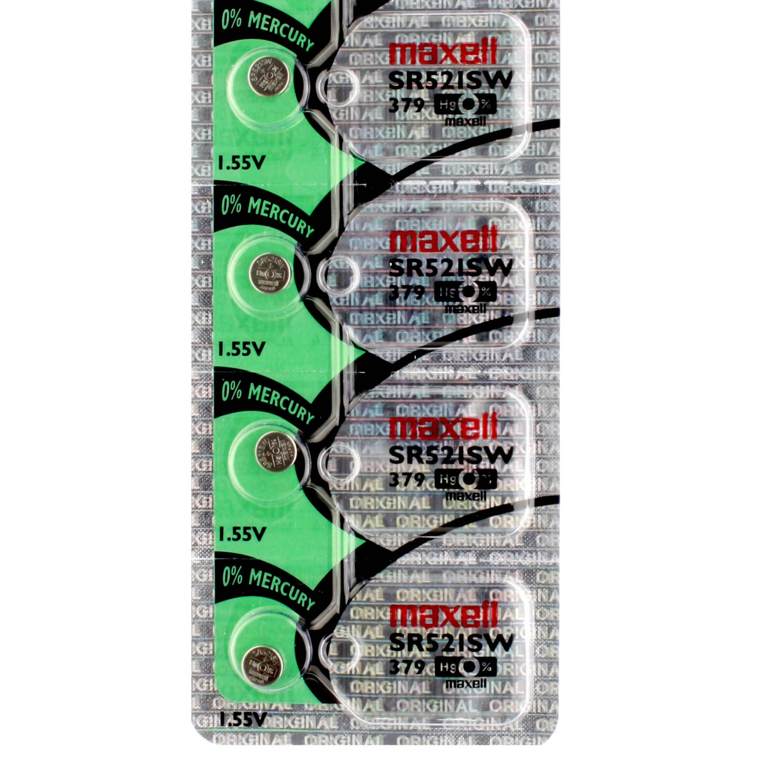 4 x Maxell 379 Watch Batteries, SR521SW Battery