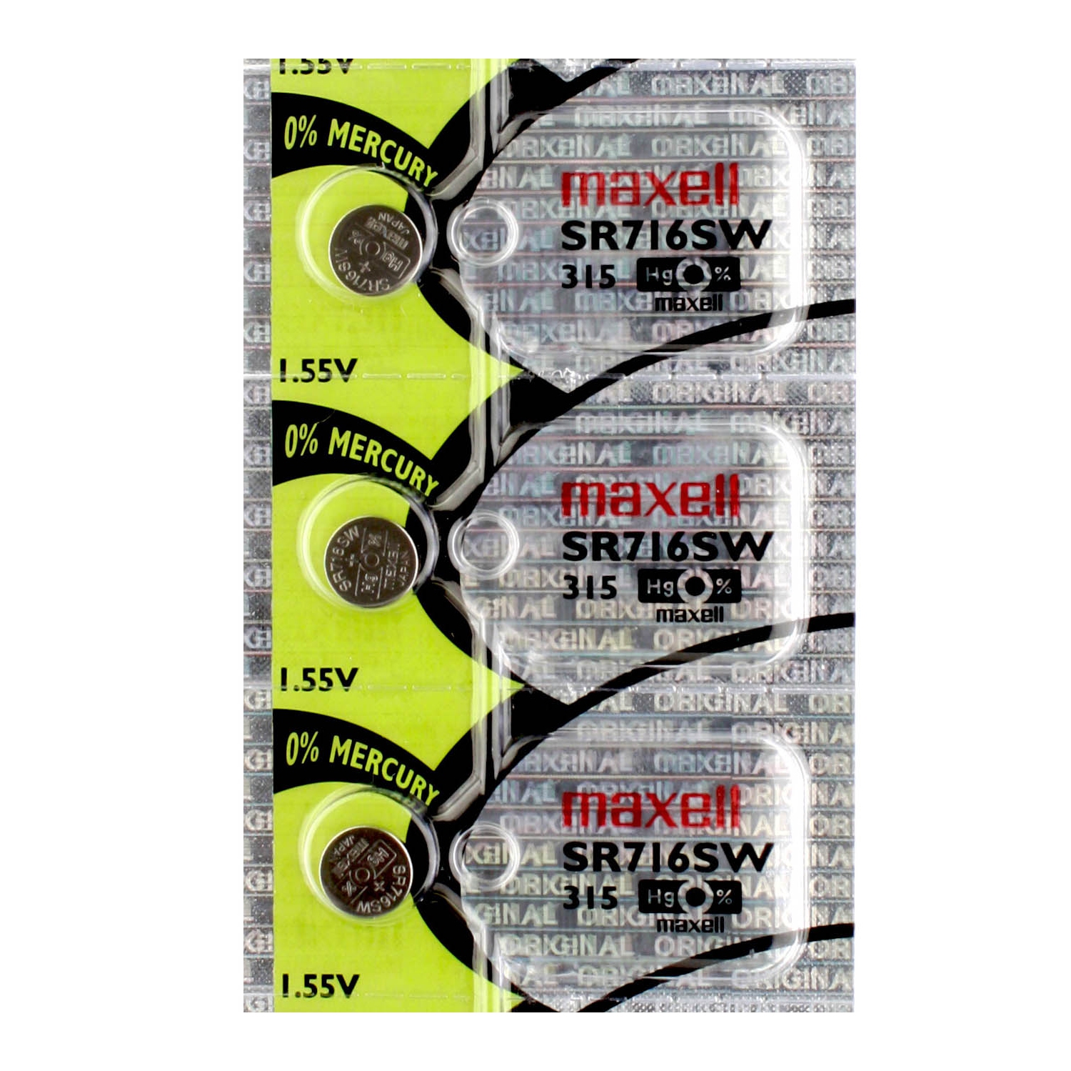 3 piles Maxell 315 pour montre, pile SR716SW