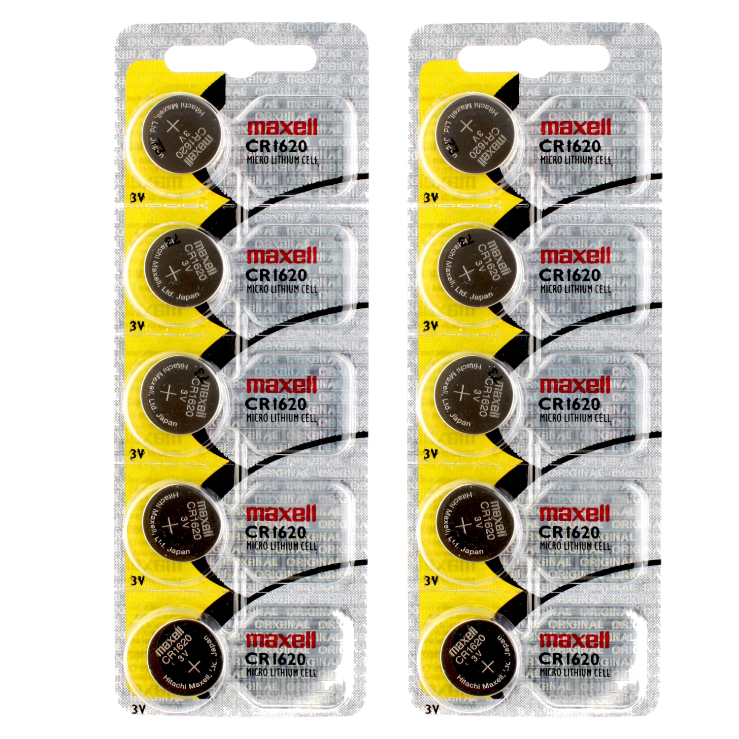 10 x Maxell CR1620 Batteries, Lithium Battery 1620
