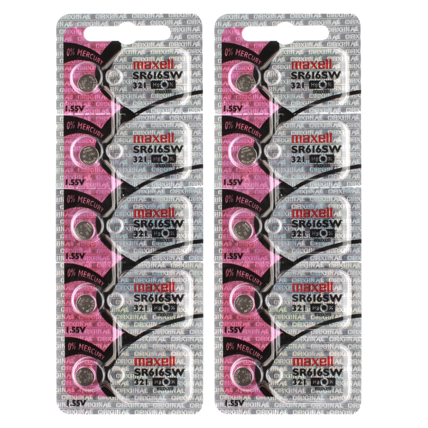 10 x Maxell 321 Watch Batteries, SR616SW Battery