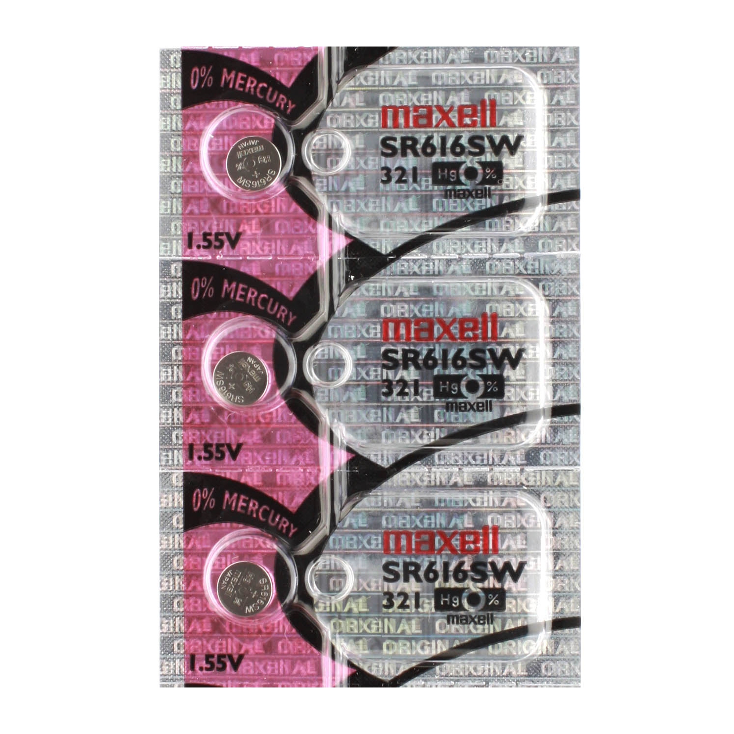 3 x Maxell 321 Watch Batteries, SR616SW Battery