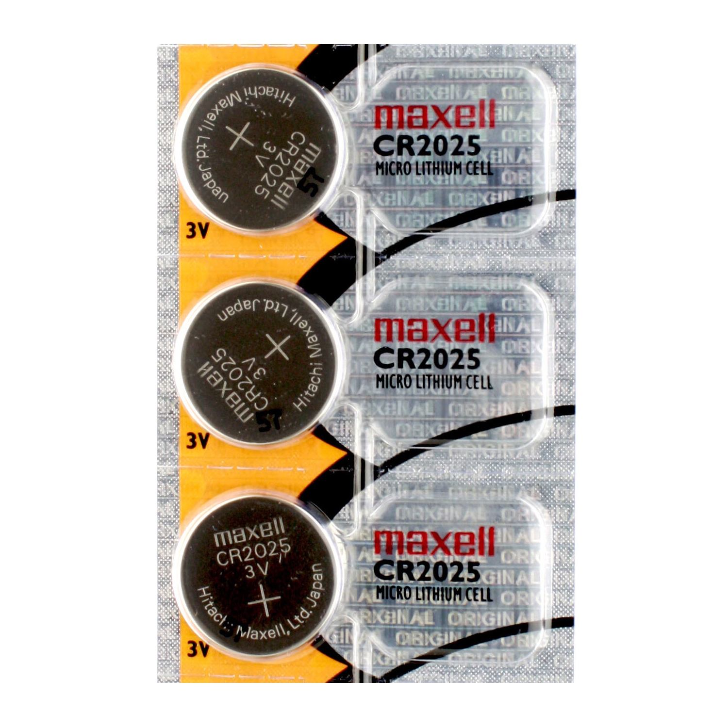 3 x Maxell CR2025 Batteries, Lithium Battery 2025