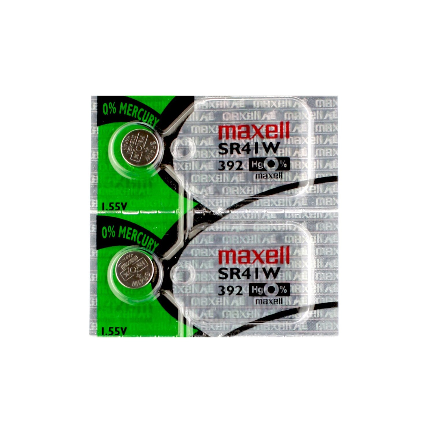 2 x Maxell 392 Watch Batteries, SR41W or 384 Battery