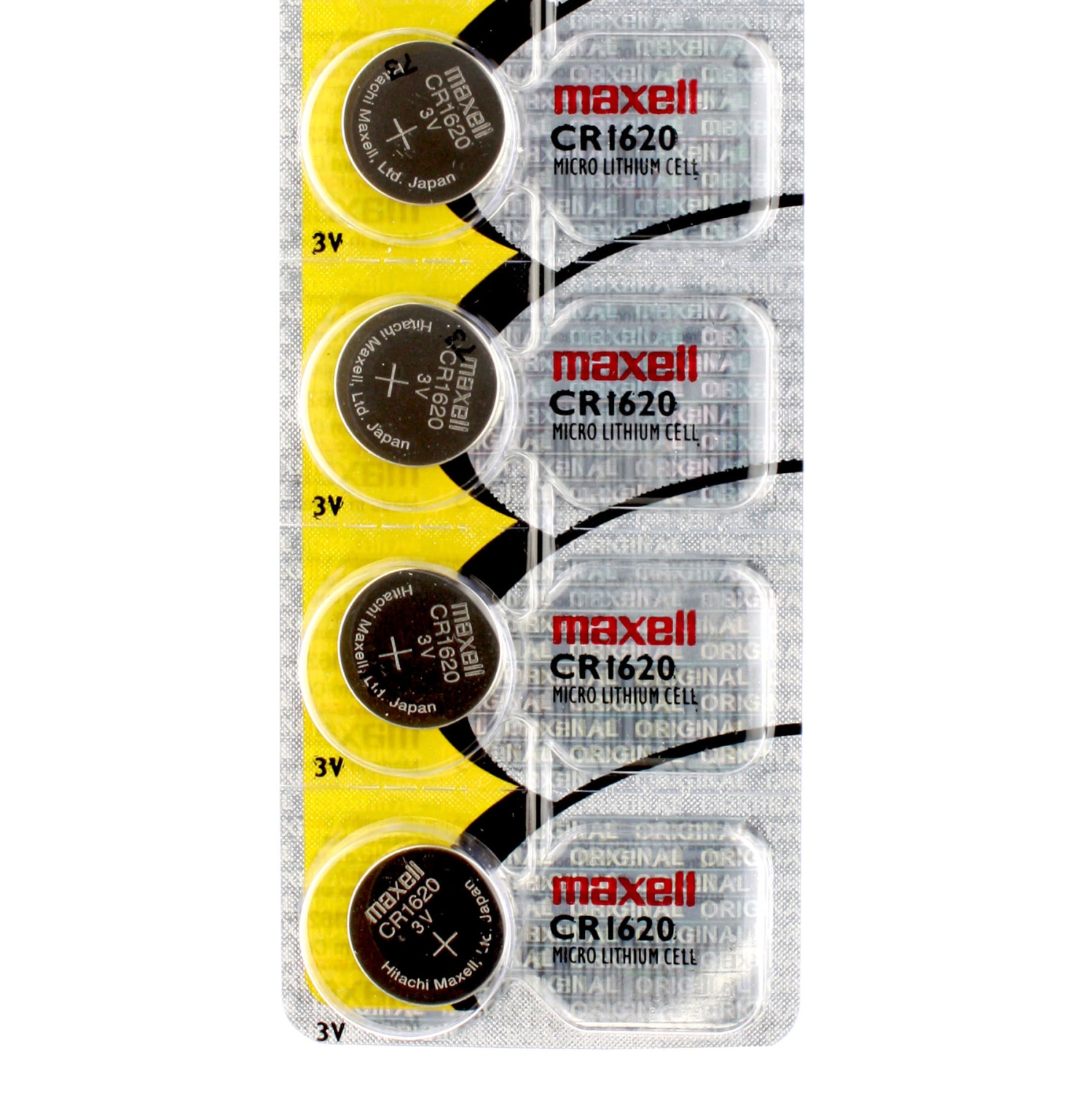 4 x Maxell CR1620 Batteries, Lithium Battery 1620
