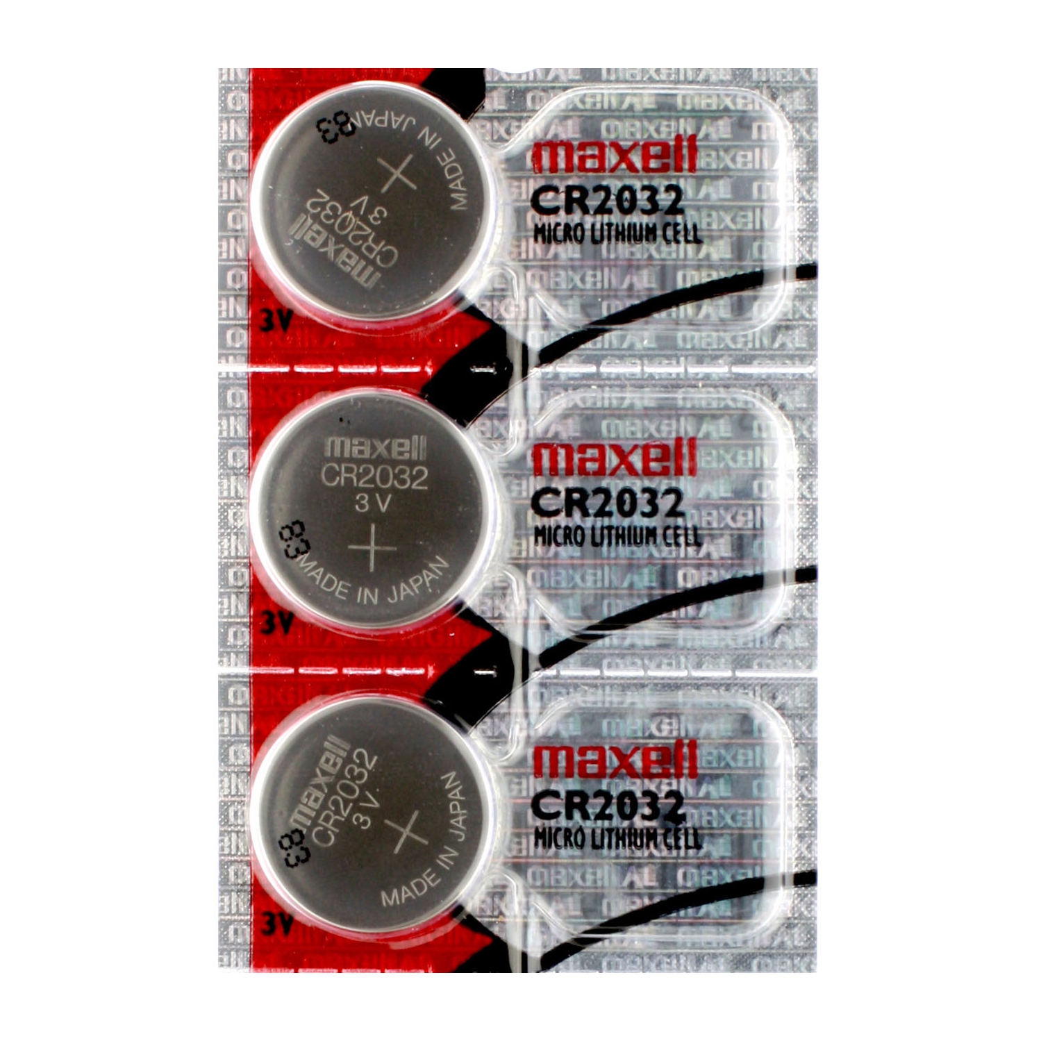 3 x Maxell CR2032 Batteries, Lithium Battery 2032