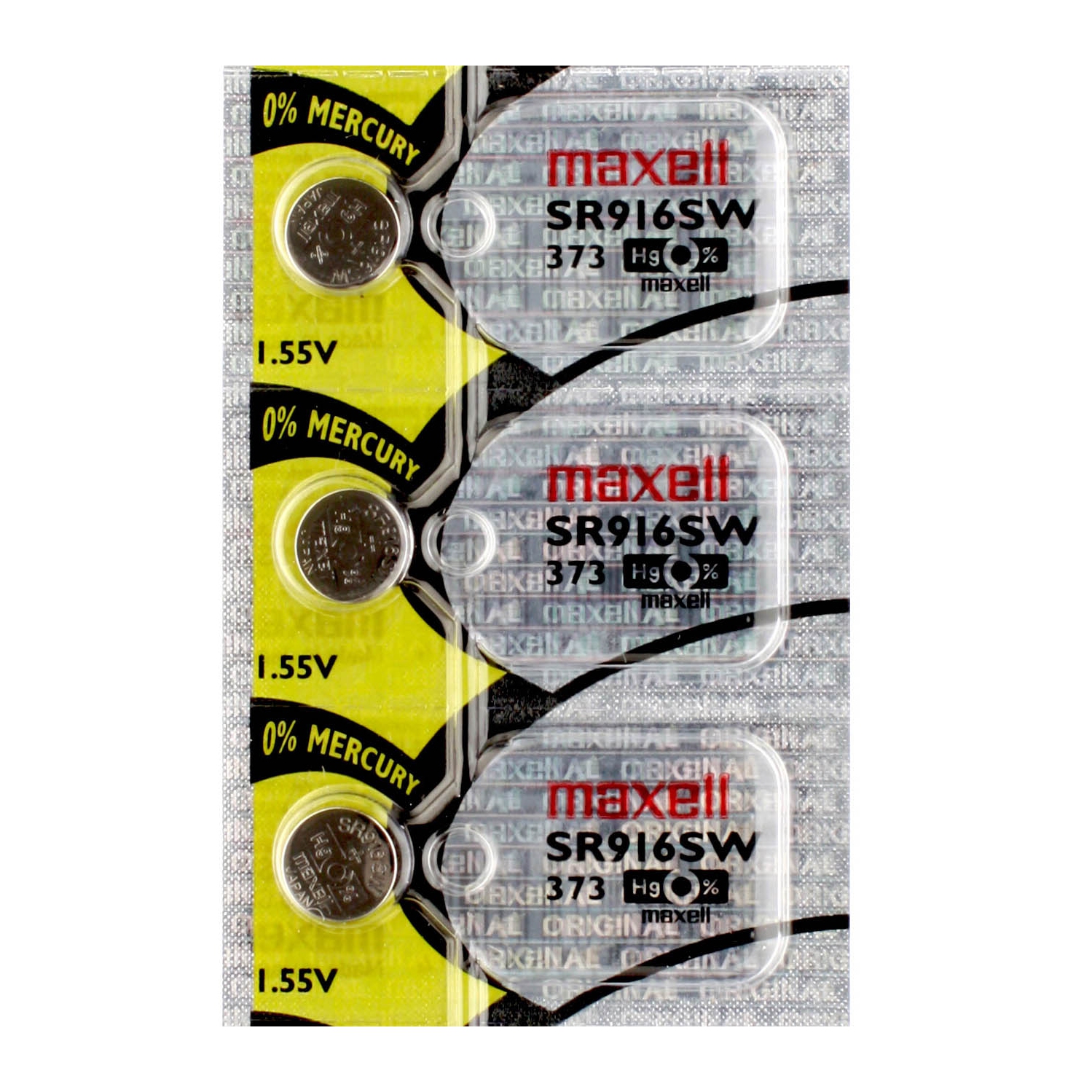 3 x Maxell 373 Watch Batteries, SR916SW Battery