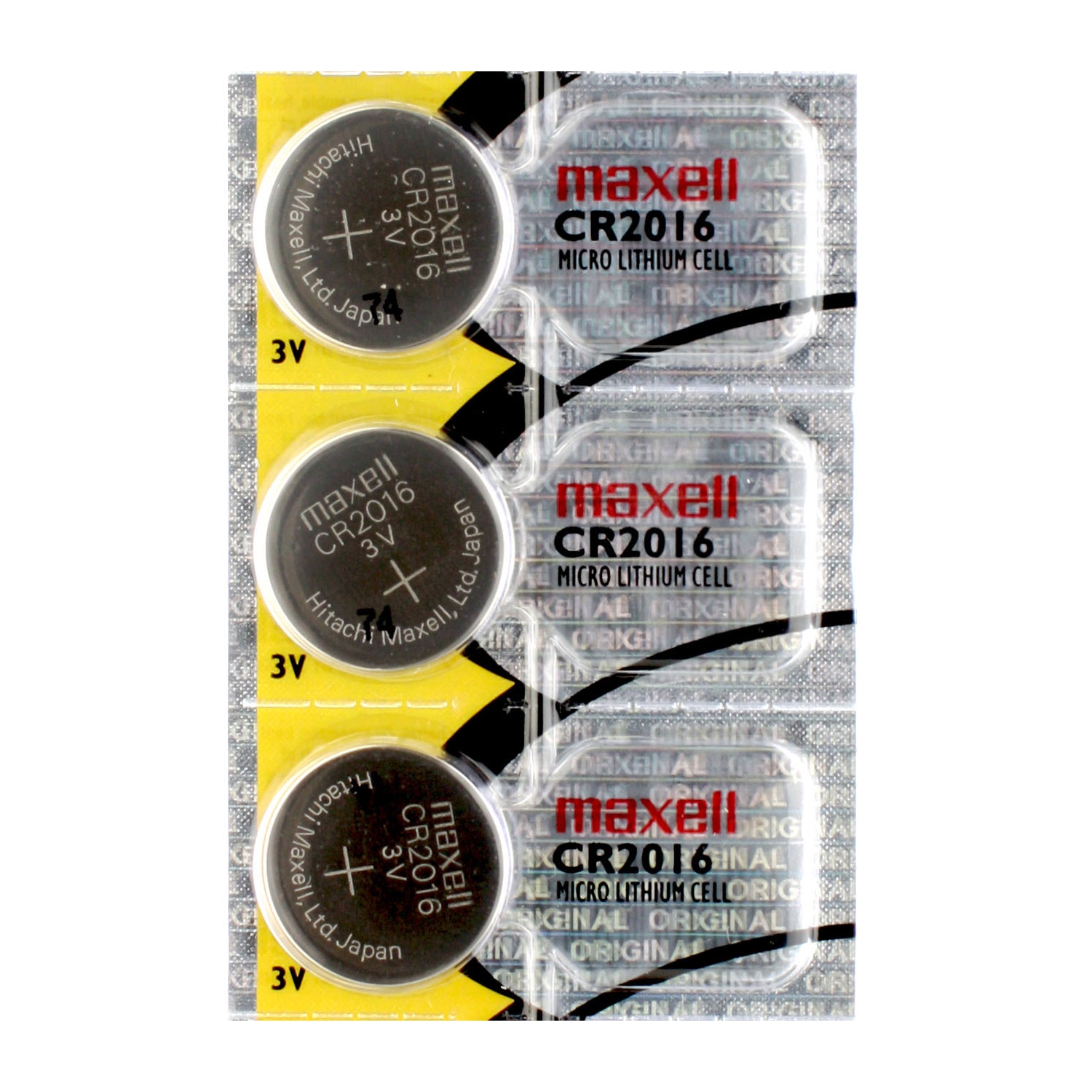 3 x Maxell CR2016 Batteries, Lithium Battery 2016