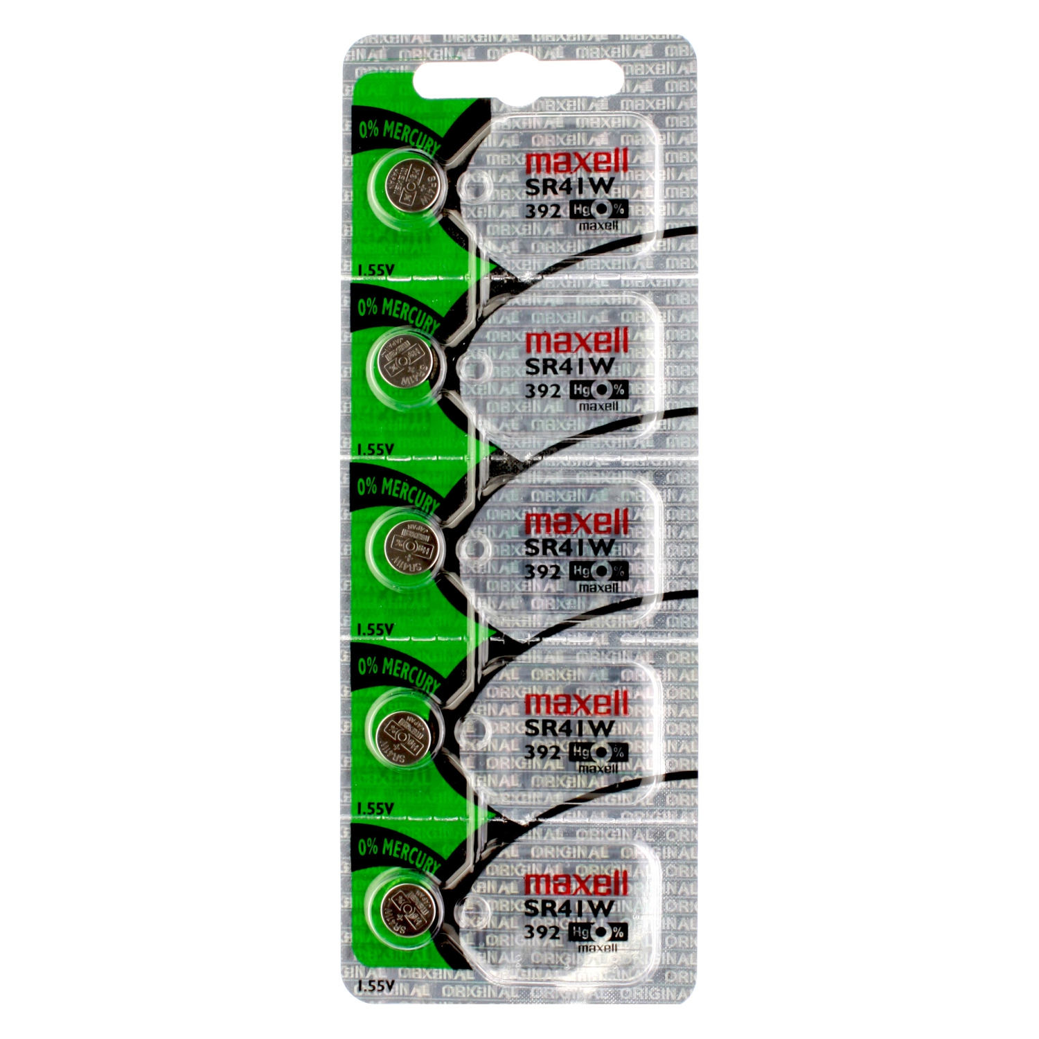 5 x Maxell 392 Watch Batteries, SR41W Battery