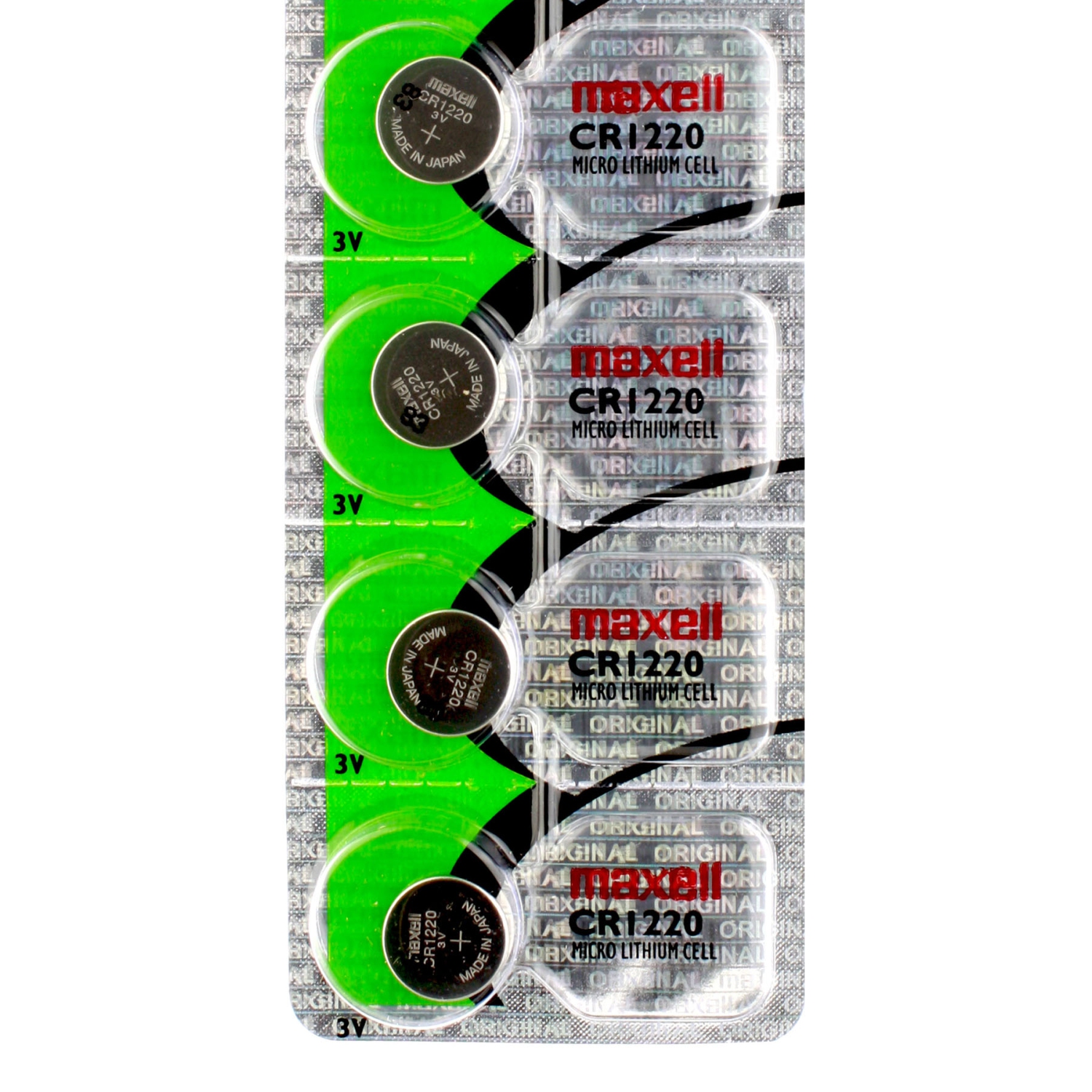 4 x Maxell CR1220 Batteries, Lithium Battery 1220