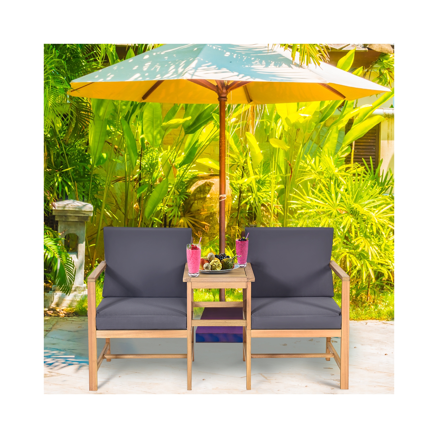 Ensemble de jardin 3 pièces Costway – Une table et 2 chaises