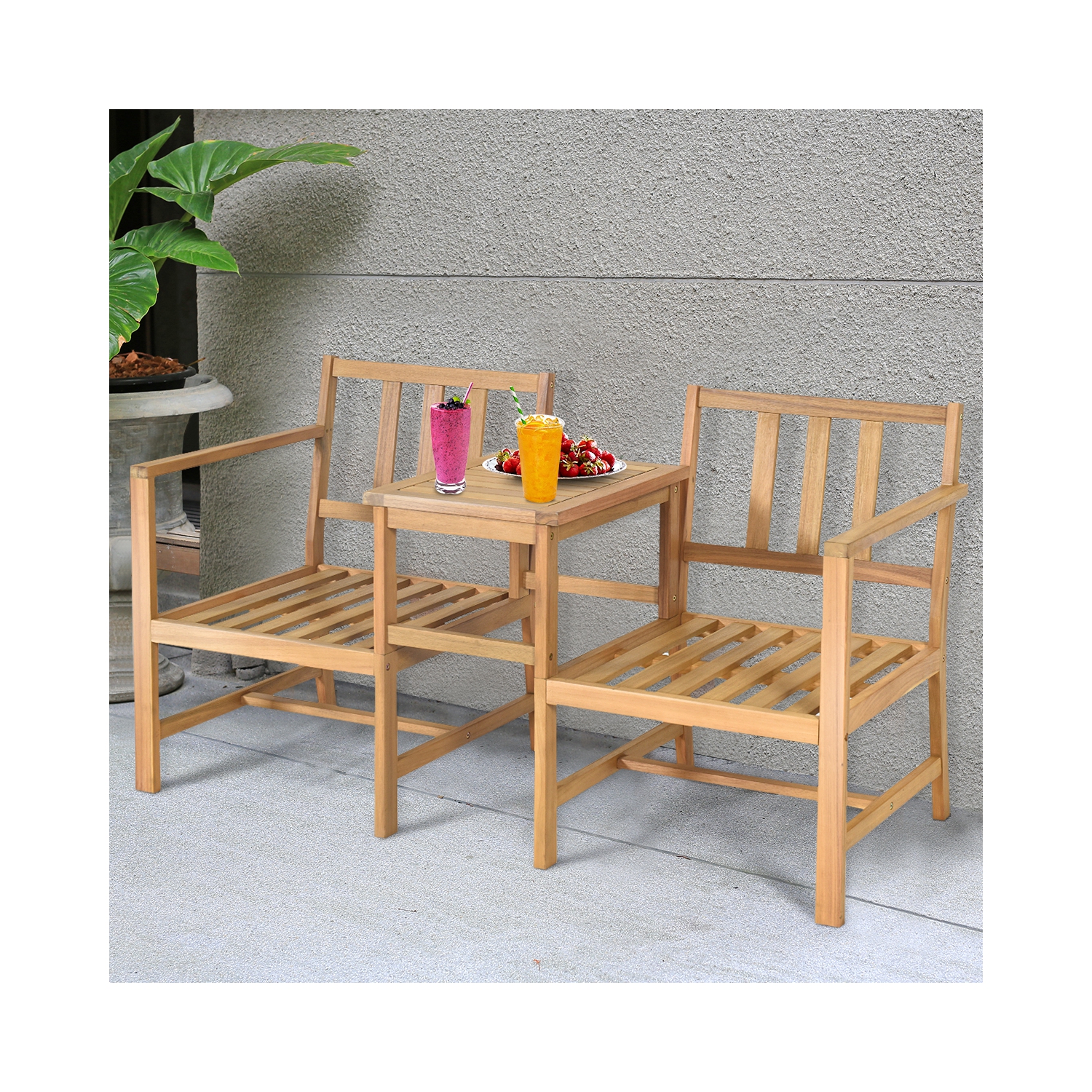 Ensemble de jardin 3 pièces Costway – Une table et 2 chaises