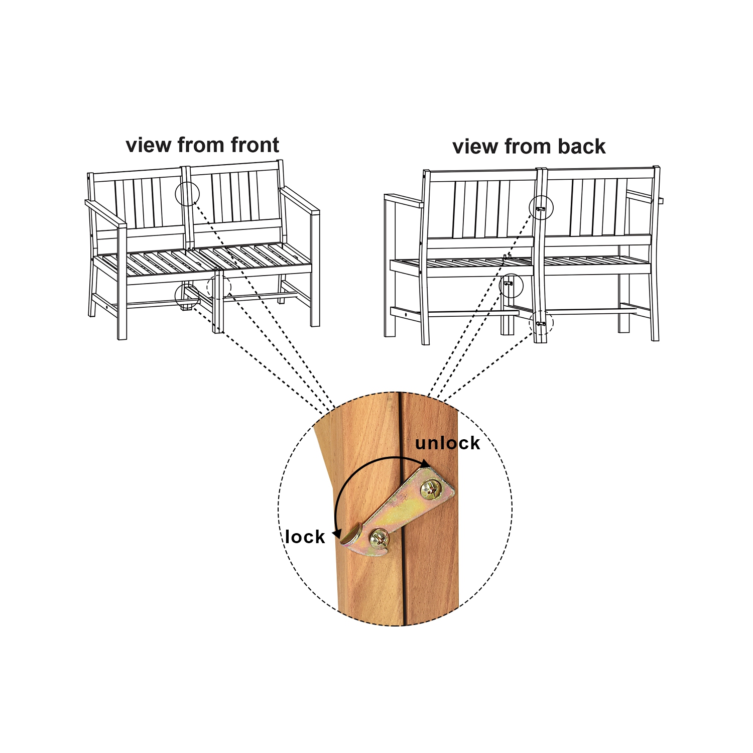 Ensemble de jardin 3 pièces Costway – Une table et 2 chaises
