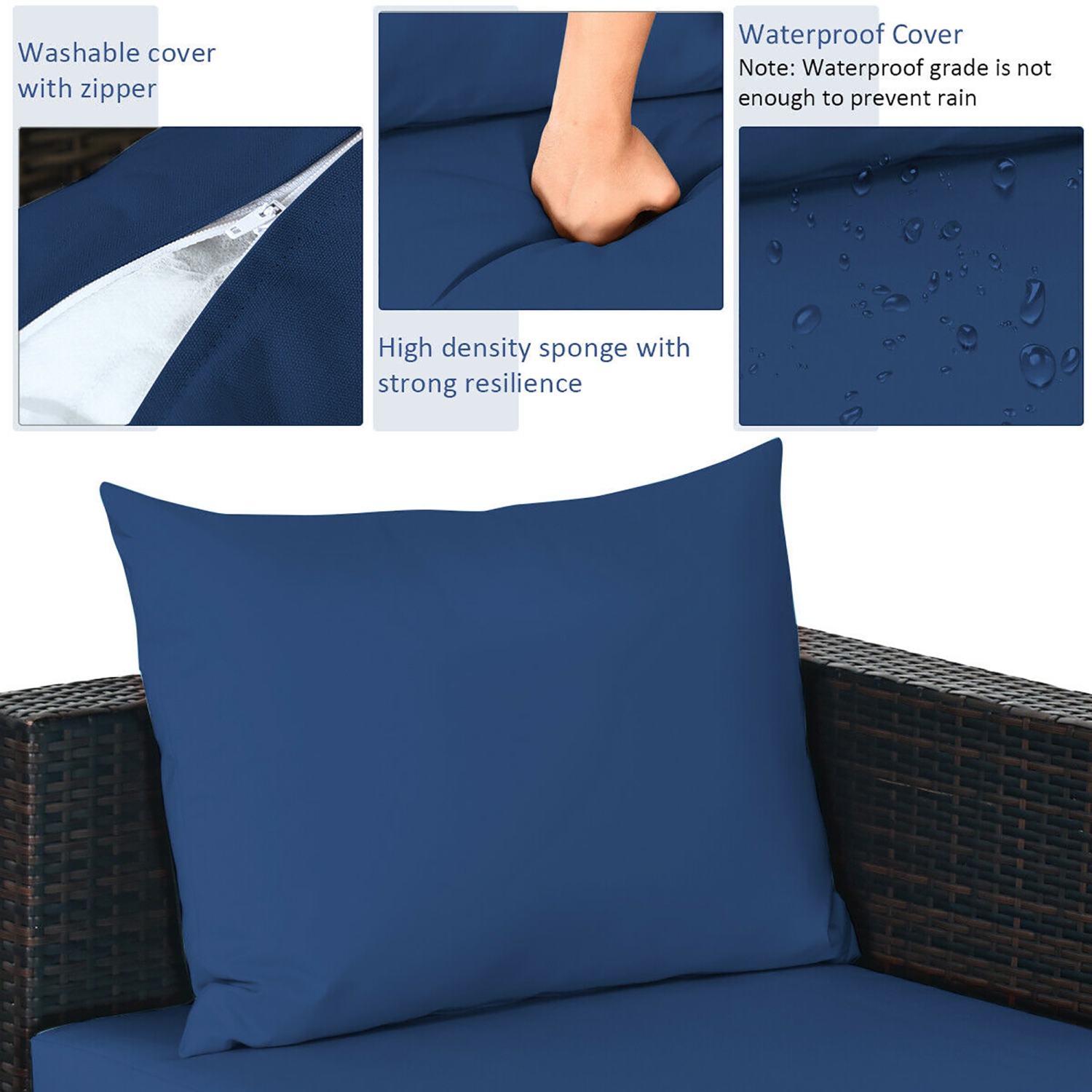 Salon de jardin en rotin 5 pièces