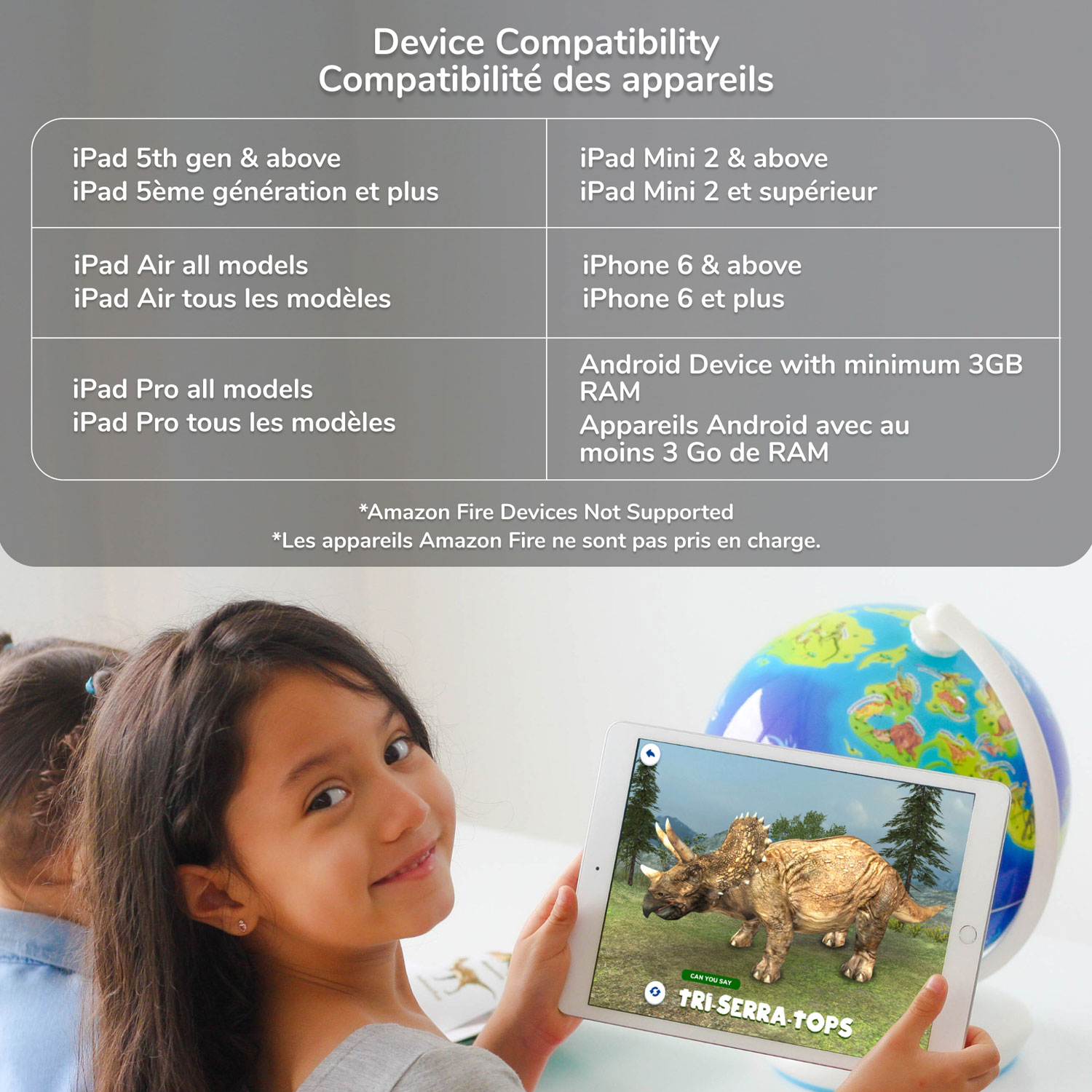 Jouet dinosaure interactif Orboot Dinos de PlayShifu