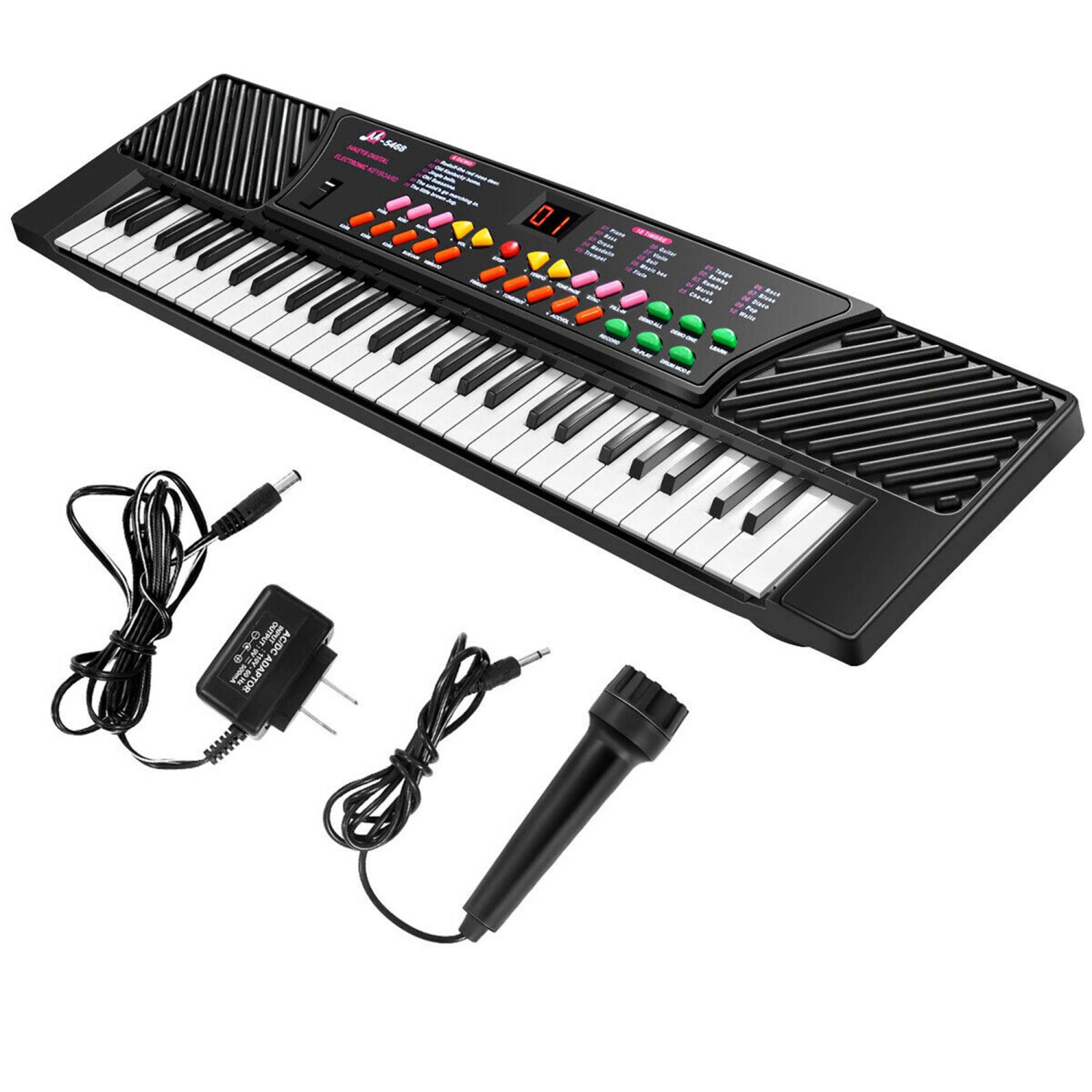 Clavier Électronique à 54 Touches pour Enfants Piano Orgue Micro & Chargeur