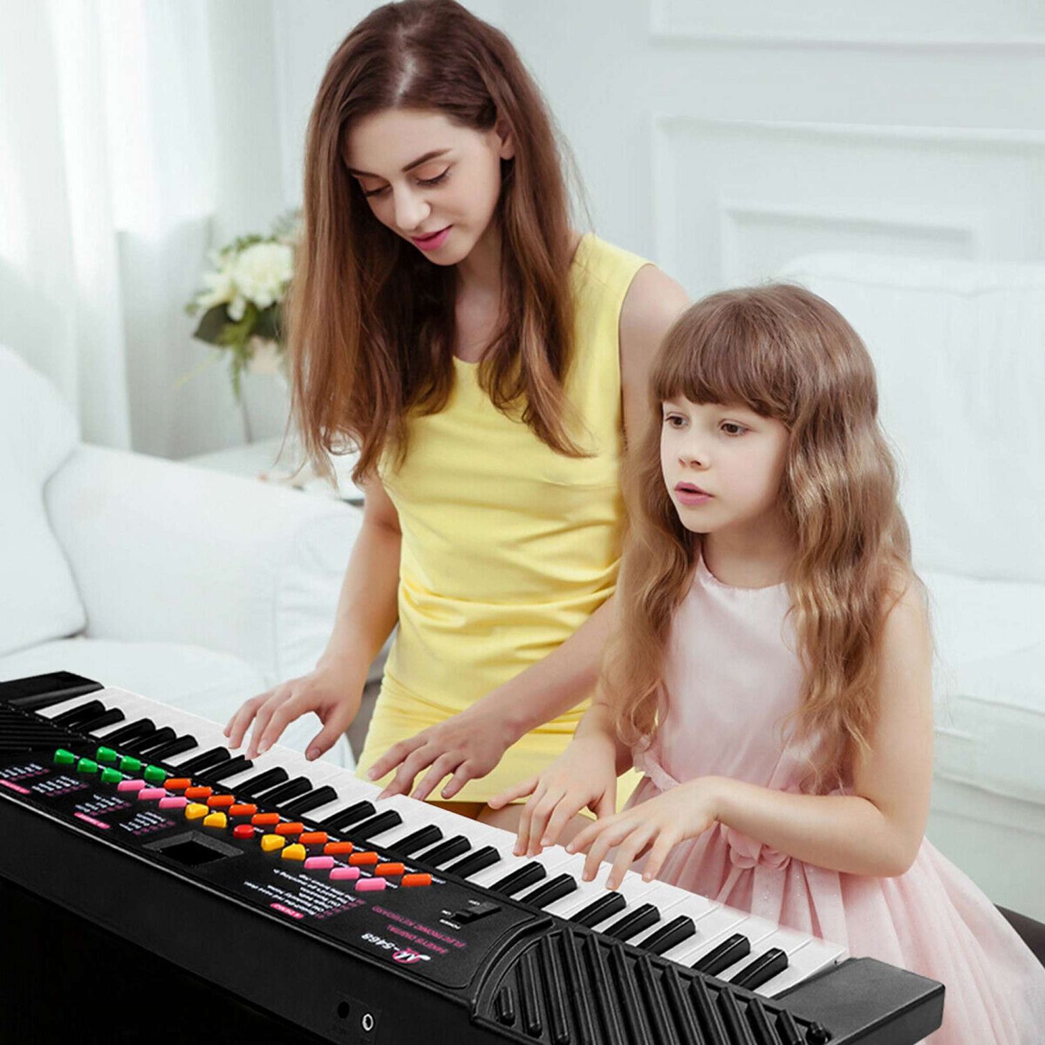Clavier Électronique à 54 Touches pour Enfants Piano Orgue Micro & Chargeur