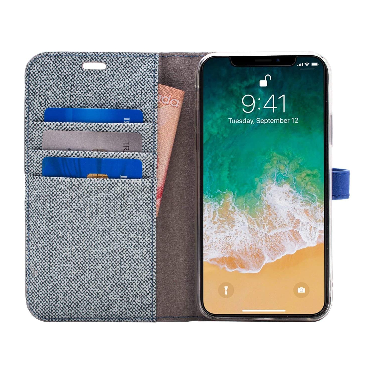 Final Sale! No Return Or Exchange! TopSave Detachable Flip Case For Iphone X/XS-Blue