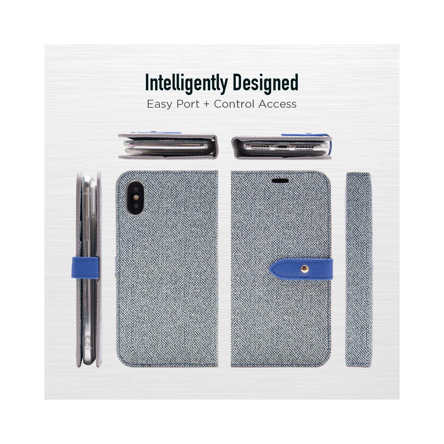 Final Sale! No Return Or Exchange! TopSave Detachable Flip Case For Iphone X/XS-Blue