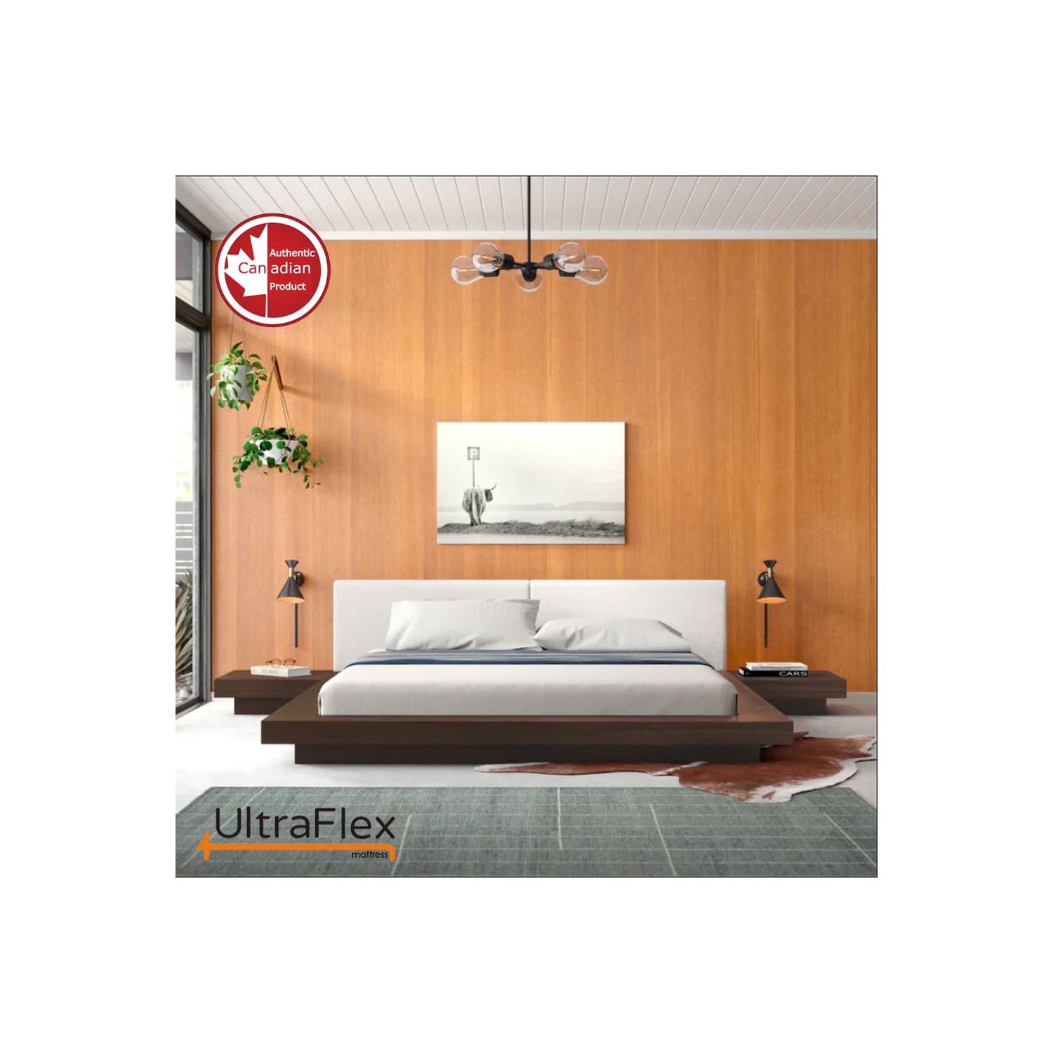 Ultraflex ZENITH - mousse de soja haute densité, matelas gel rafraîchissant à régulation de température avec zones de soutien double/pleine grandeur