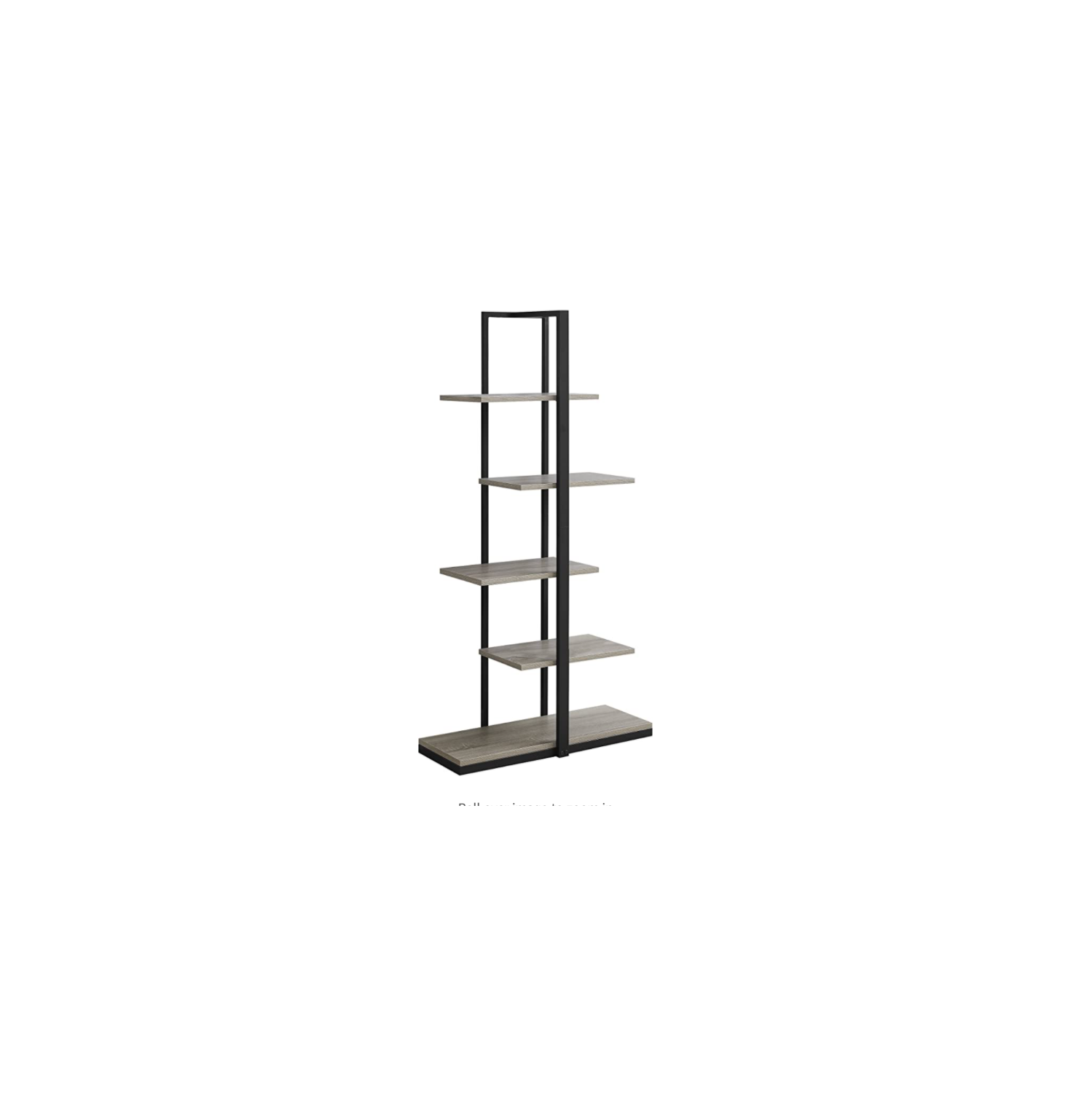 Bookcase - 60" H/Dark Taupe/Black Metal, Brown