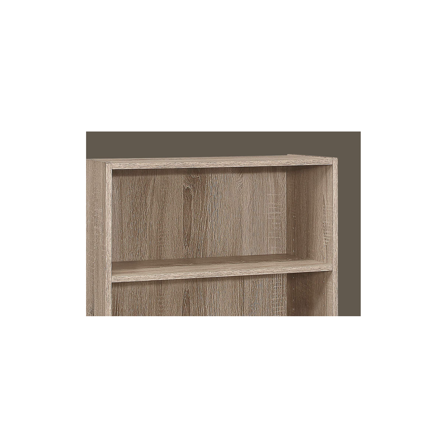 Bookcase 36'' H Dark Taupe with 3 Shelves