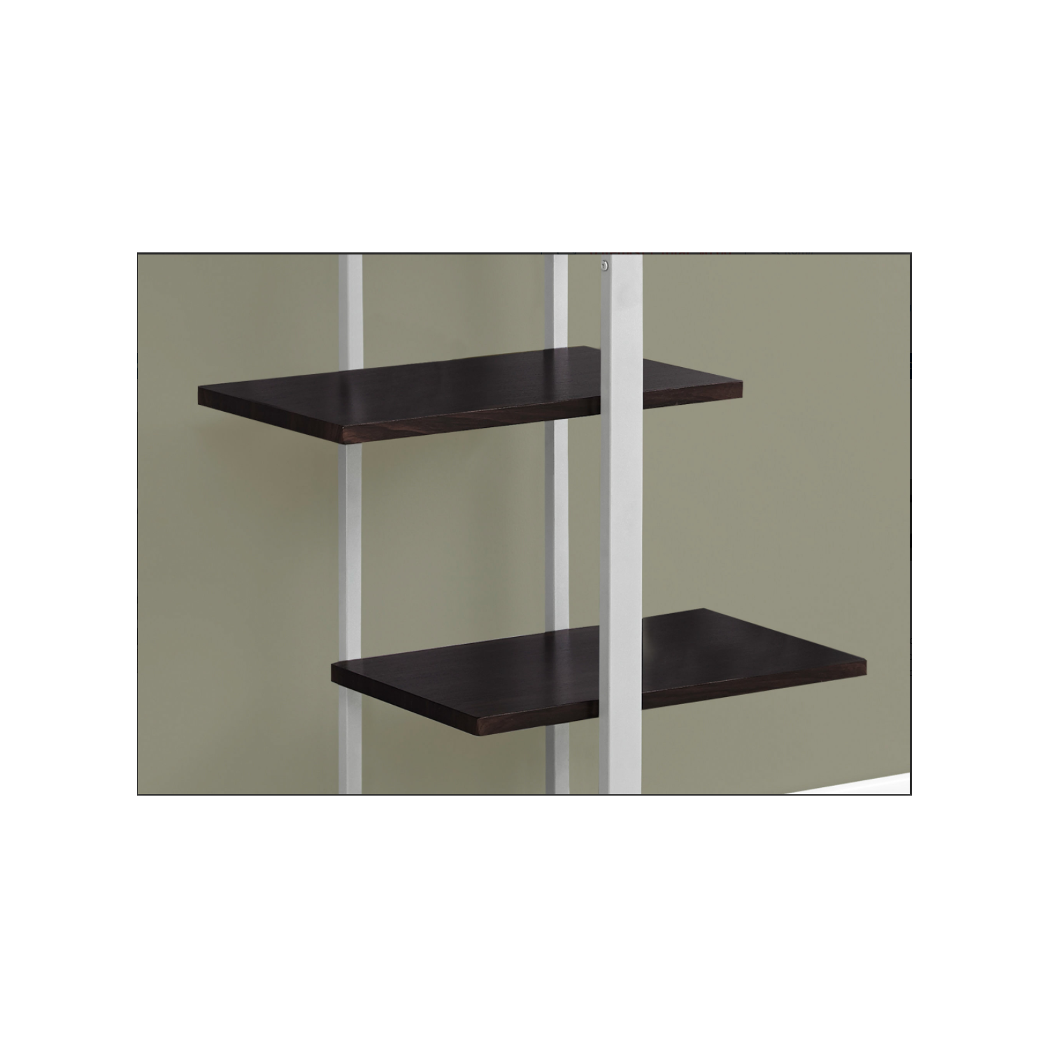 BOOKCASE - 60"H / ESPRESSO / SILVER METAL