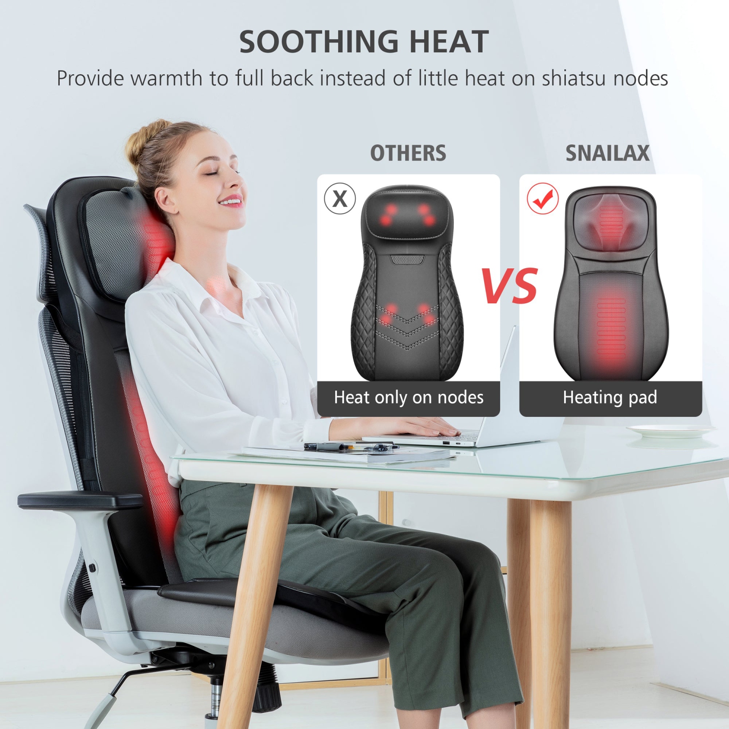 SNAILAX SL-233 Shiatsu Neck & Back Massager - Manuals Clip