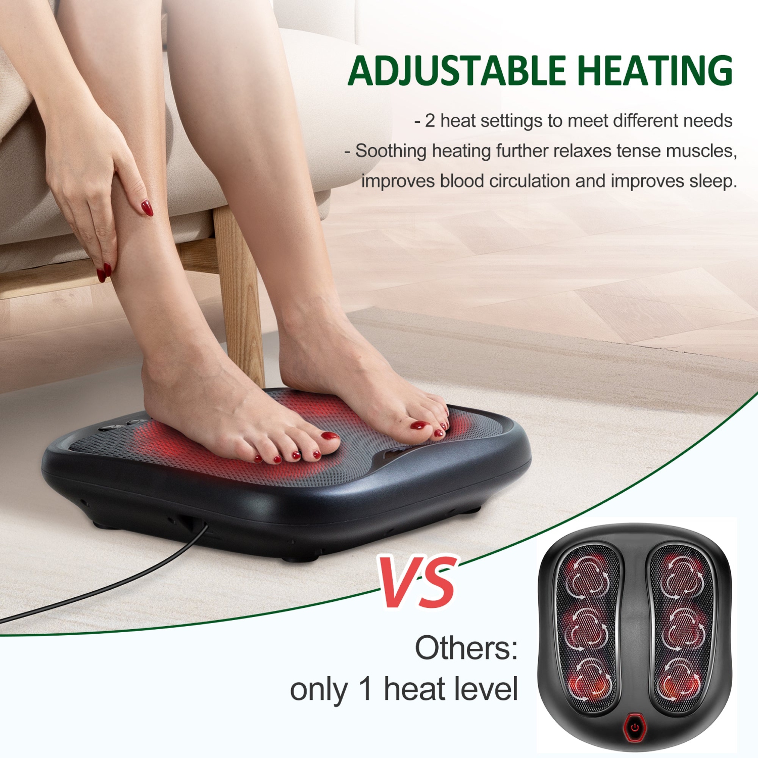 Snailax Shiatsu Kneading Foot & Back Massager - 593