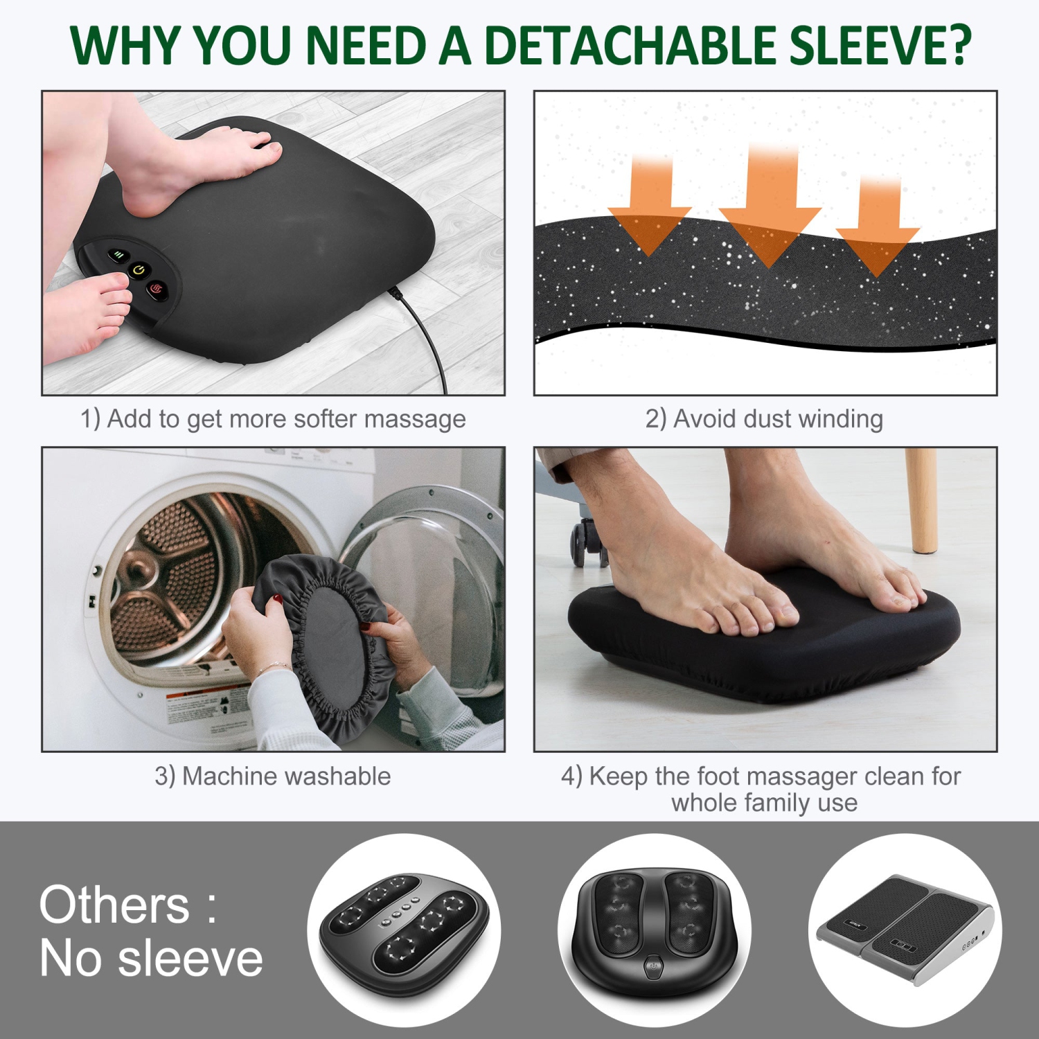 Snailax Shiatsu Kneading Foot & Back Massager - 593