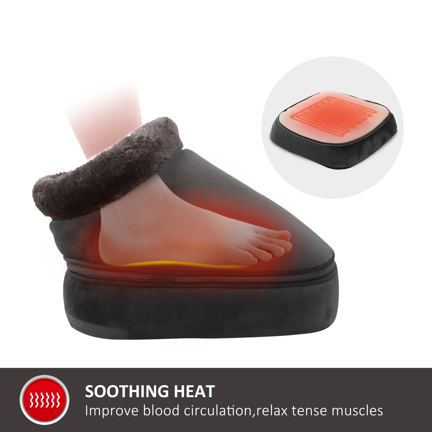 Snailax Foot Warmer & Back Massager with 3-in-1 Vibration design - 522V