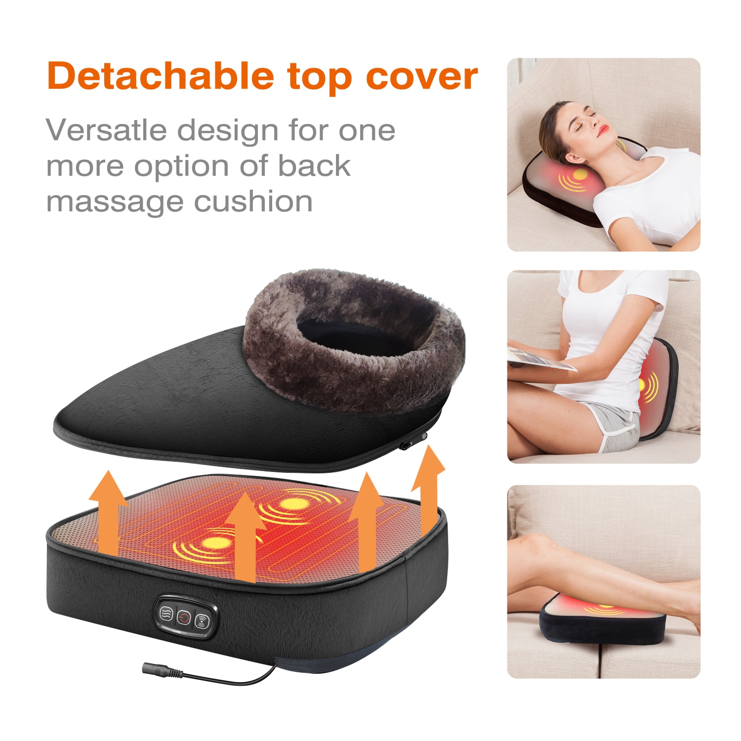 Snailax Foot Warmer & Back Massager with 3-in-1 Vibration design - 522V
